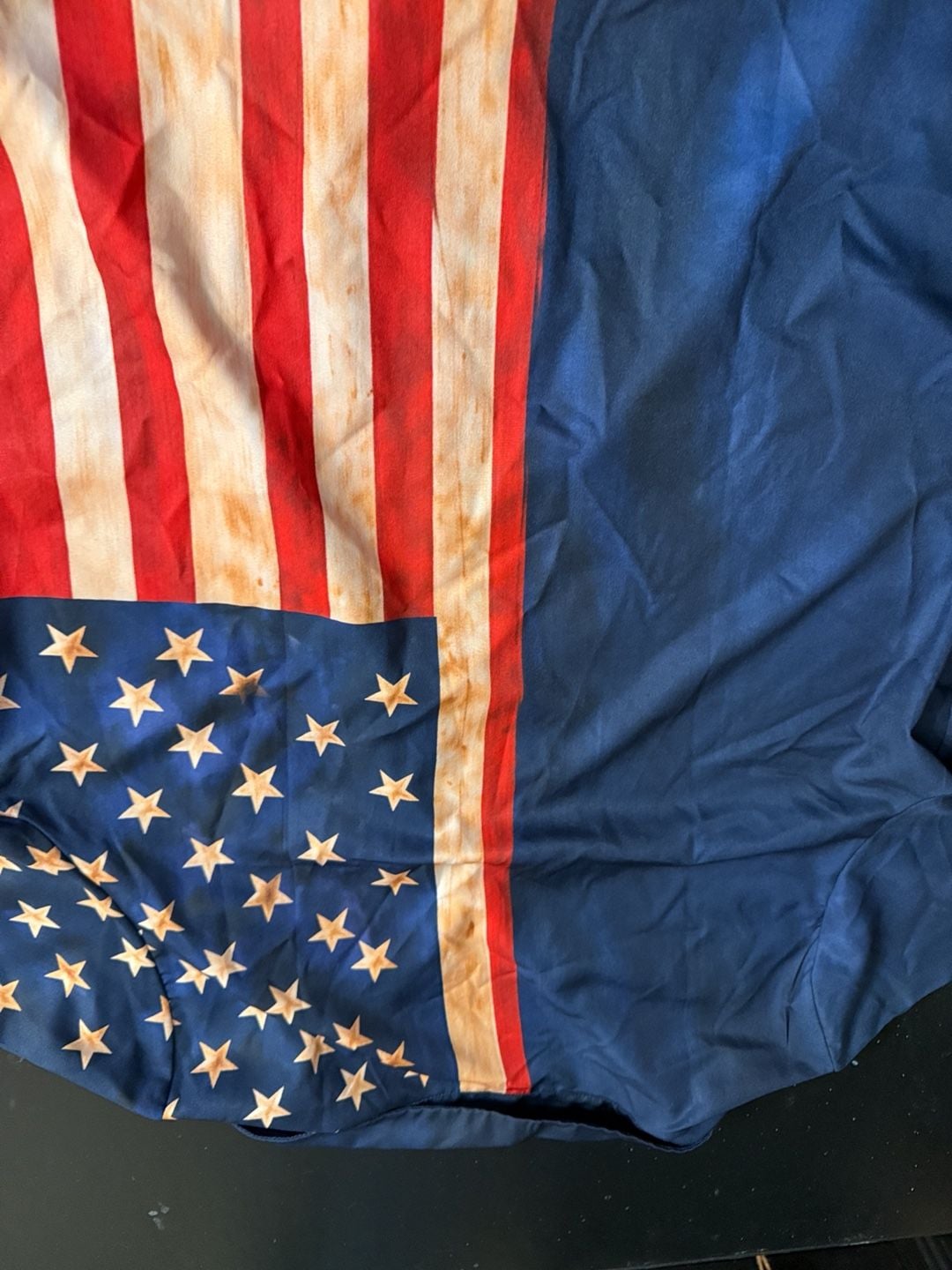 Unbranded Fear Not American Flag Cross Polo Shirt Blue Red 2