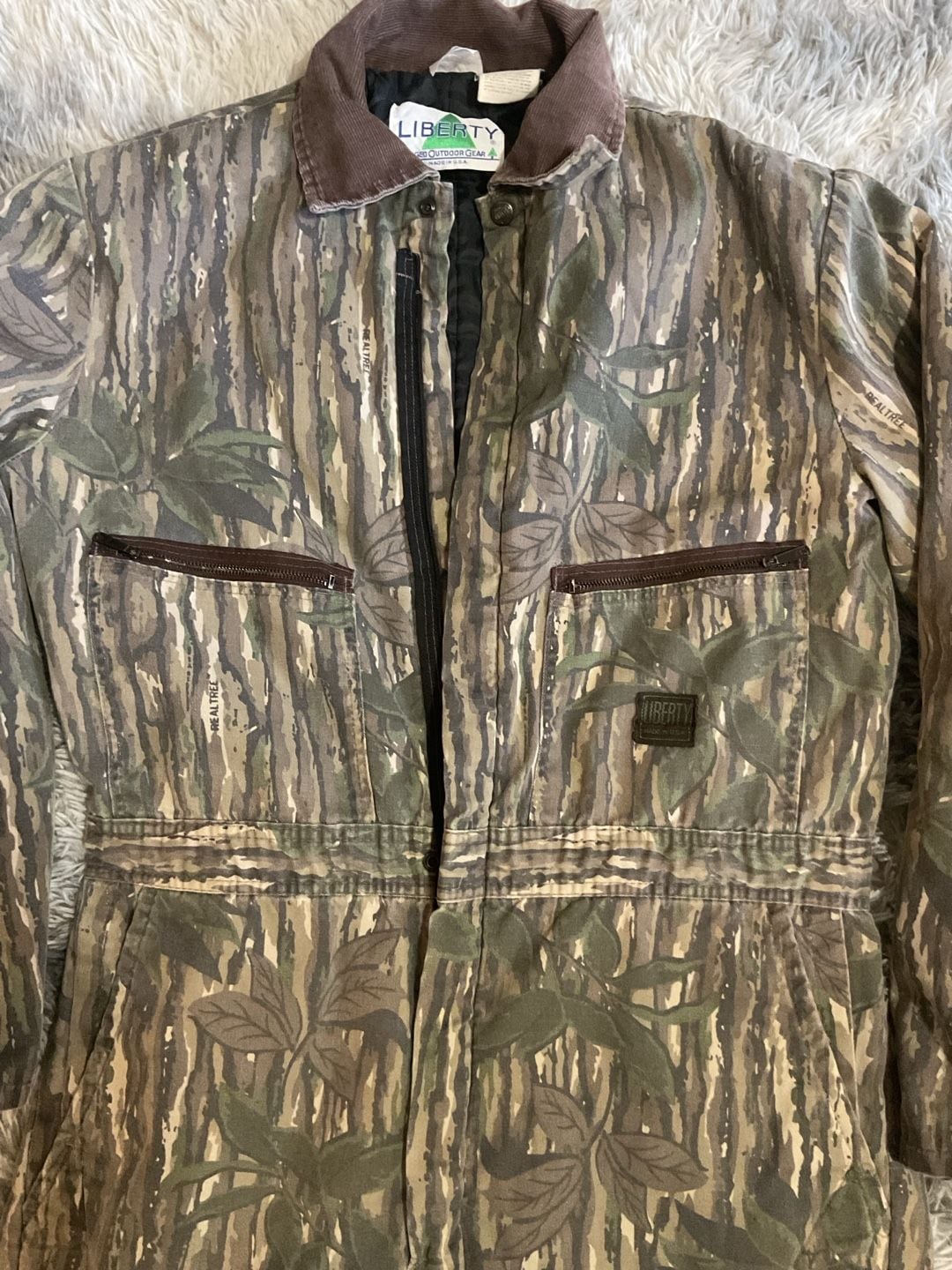 Vintage Made in USA Liberty RealTree Camo Coveralls Size Large & Tall 7