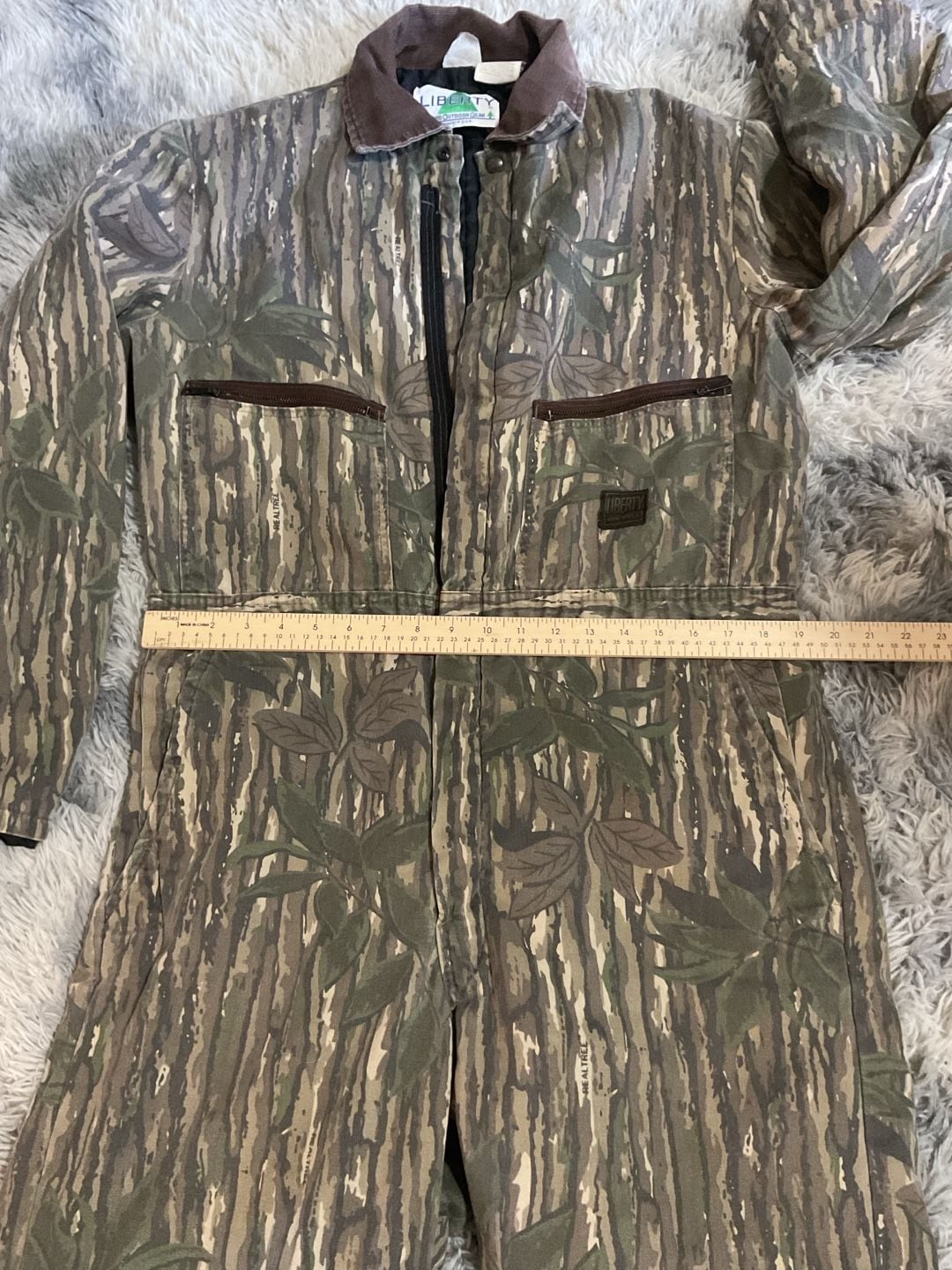 Vintage Made in USA Liberty RealTree Camo Coveralls Size Large & Tall 9