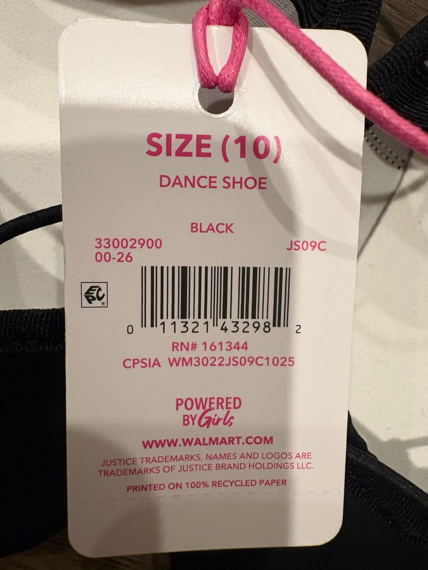 Justice Ballet Flats Black size 10 7