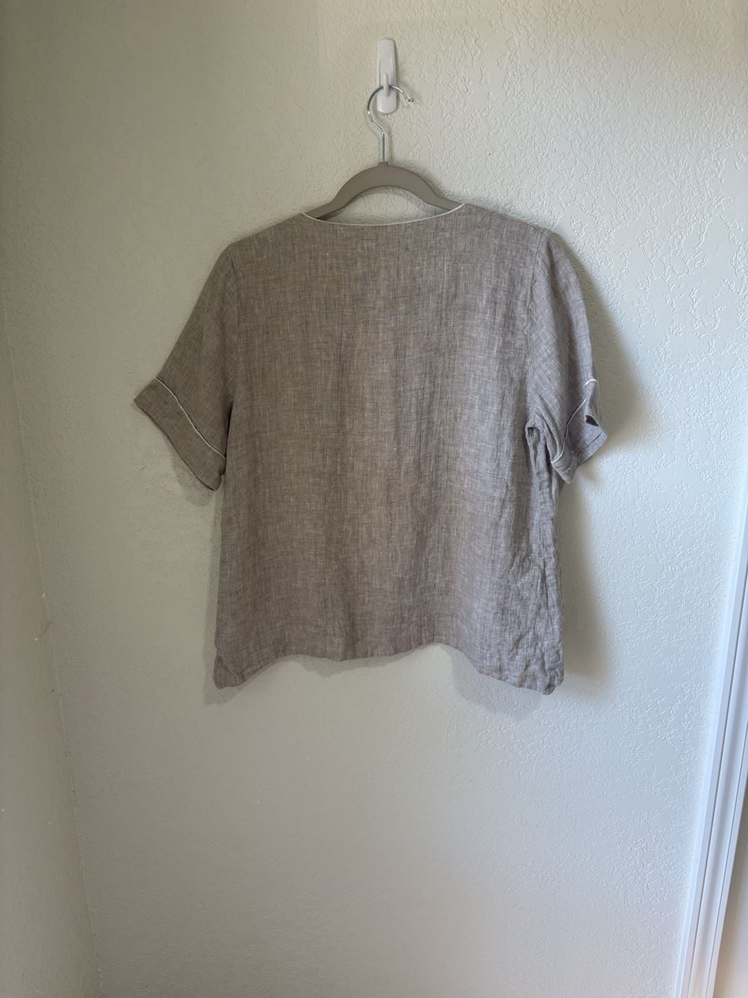 Crown Linen Designs Button Down Shirt Size S Flax 100% Linen 3