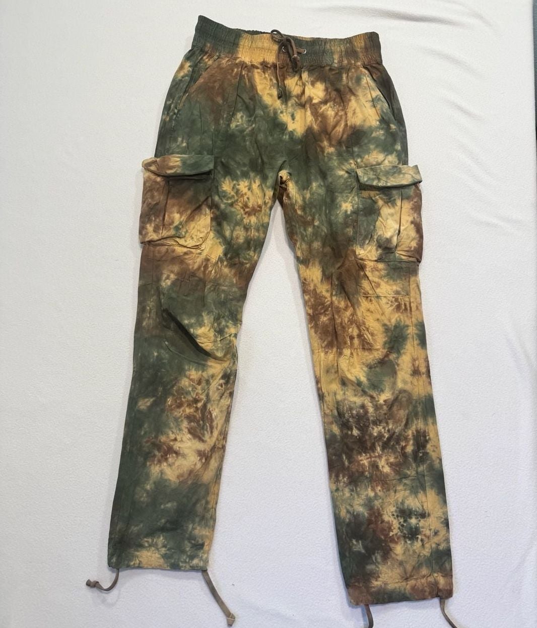 MNML Washed Camo Cargo Pants Men’s M Tie Dye Utility Drawstring Streetwear 7