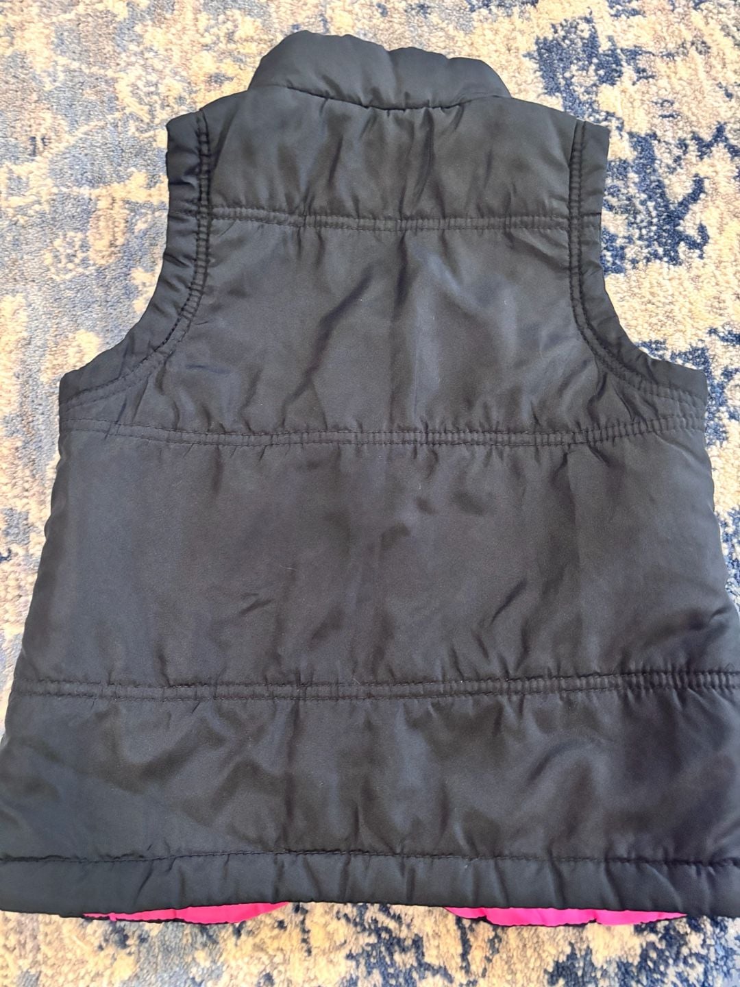 lei Puffer Vest Size M 7/8 Black Pink Full Zip Puffer Outerwear 5