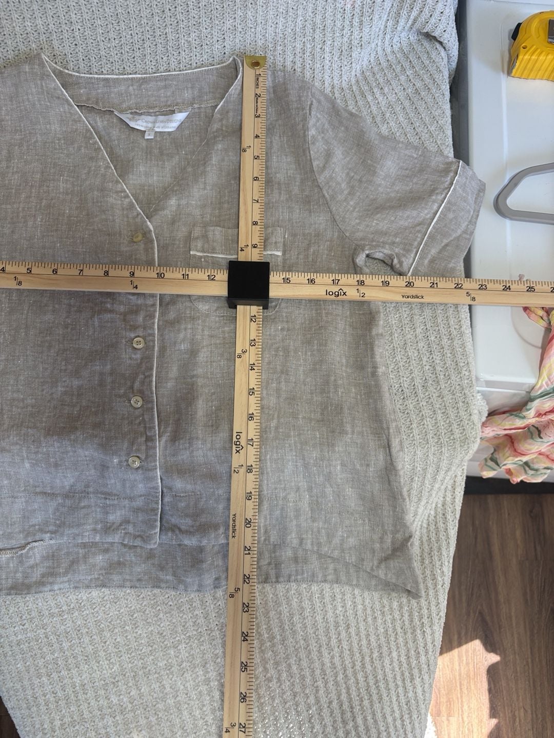 Crown Linen Designs Button Down Shirt Size S Flax 100% Linen 4