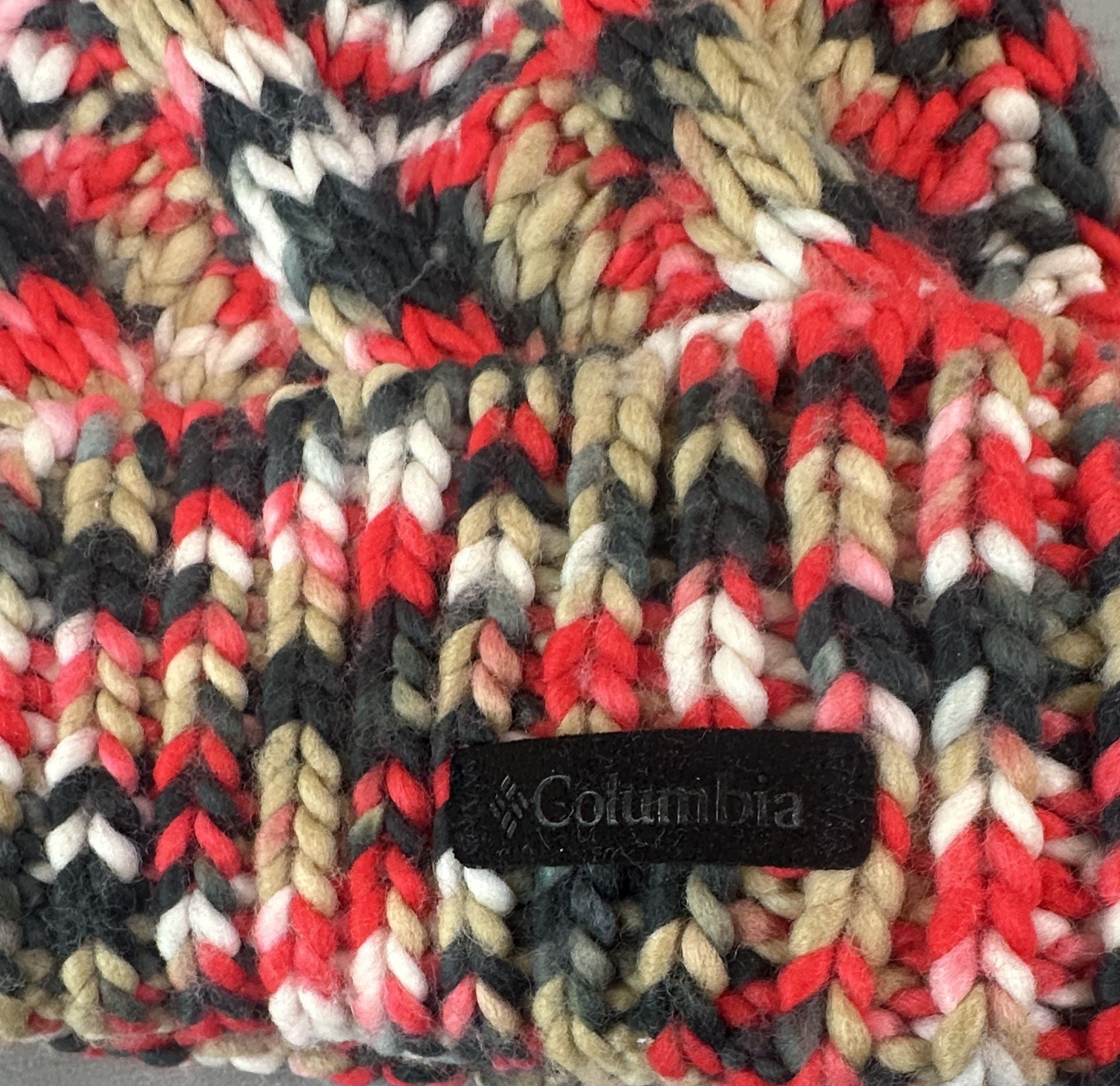 Columbia Pom Beanie Hat Multi-Color Fleece Lined Winter 4