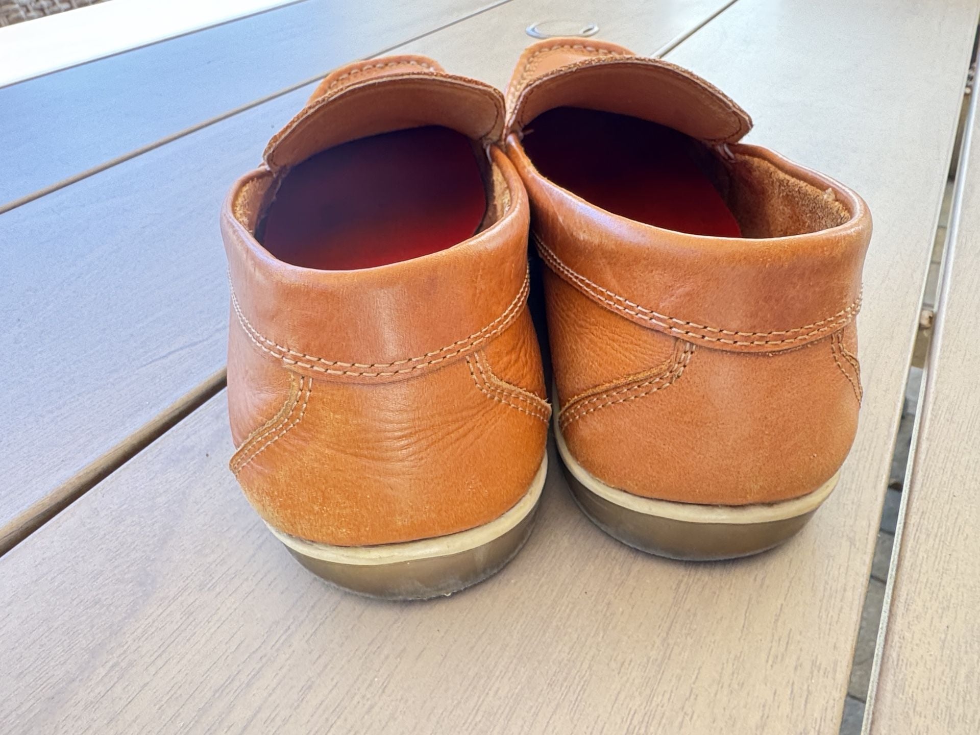 Faletti Men's Leather Loafers Size 6.5 Slip On Venetian Driving Shoes Tan Brown 4