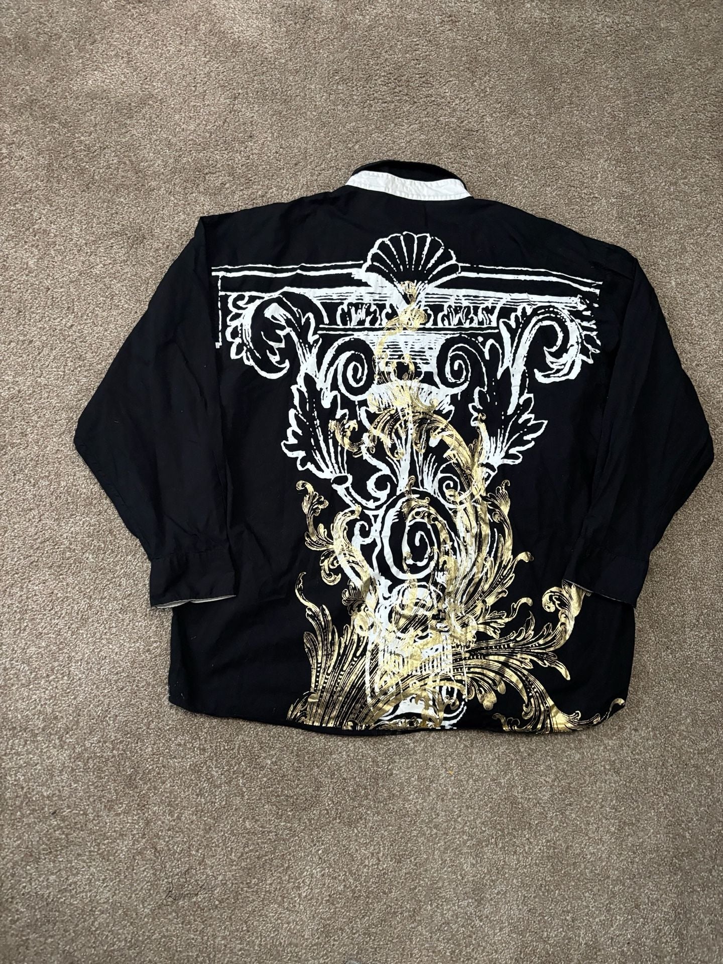 Early 2000s Phat Farm Phat Classics Long Sleeve Button Up Shirt Size 4X Black Gold 6