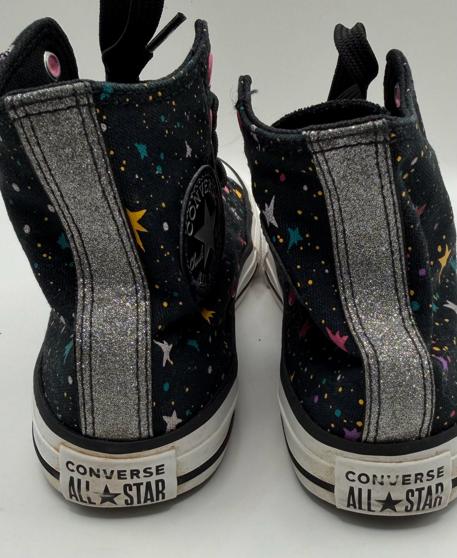 Converse Chuck Taylor All Star High Top Size 2 Black Cosmic Stars 4