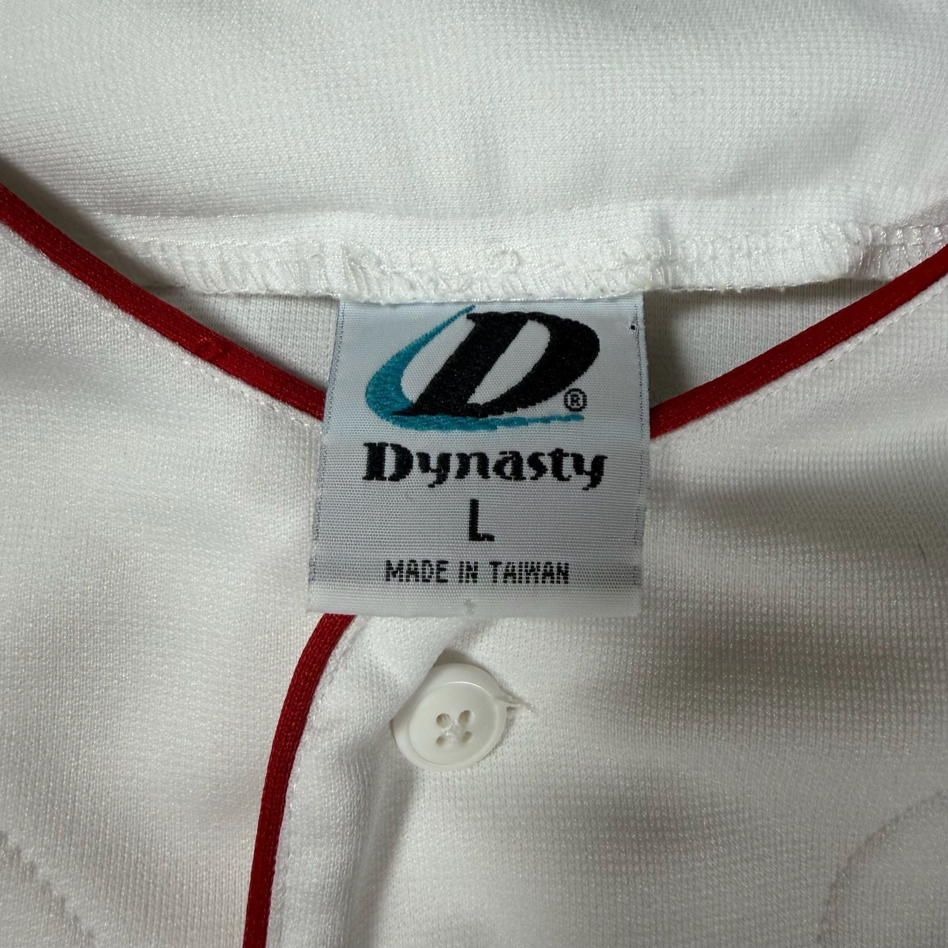 Y2K Minnesota Twins Dynasty Baseball Jersey Size L White Blue Buttoned 5