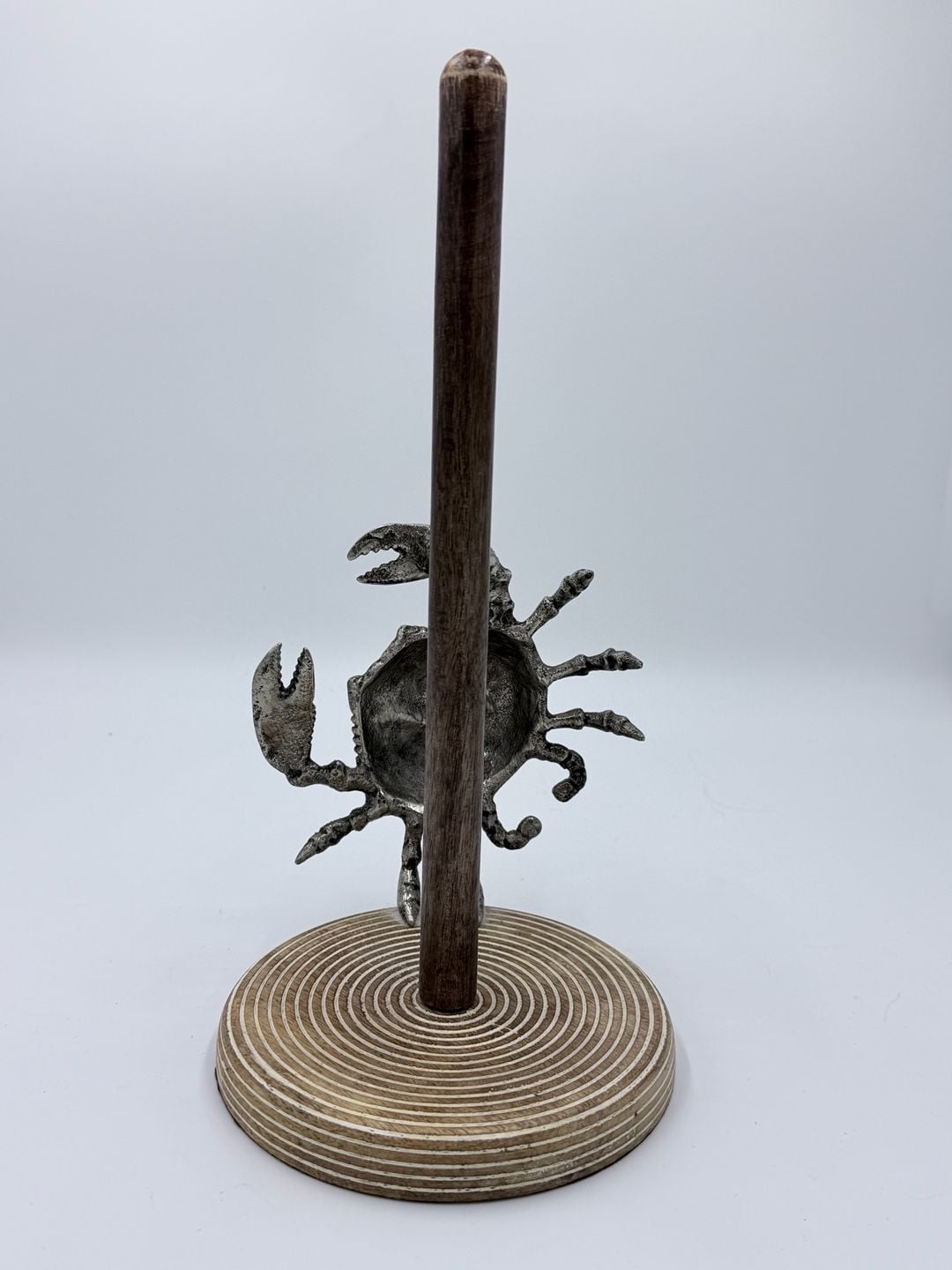 MD Crab Paper Towel Holder - Wooden With Metal Crab Ocean Beach Decor 4