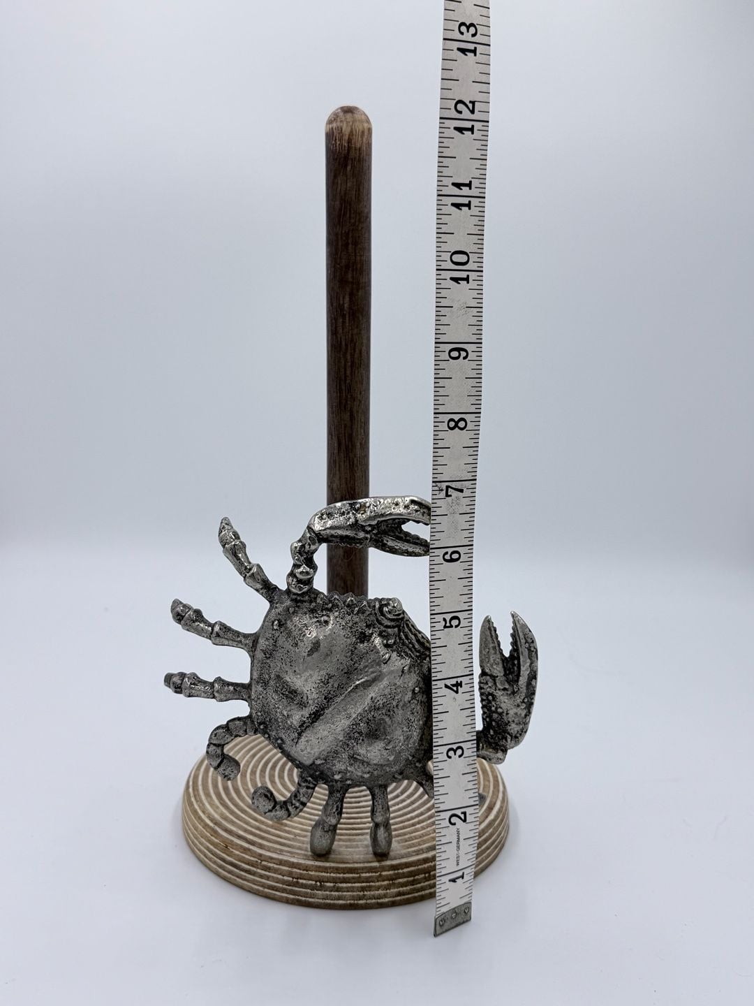 MD Crab Paper Towel Holder - Wooden With Metal Crab Ocean Beach Decor 6