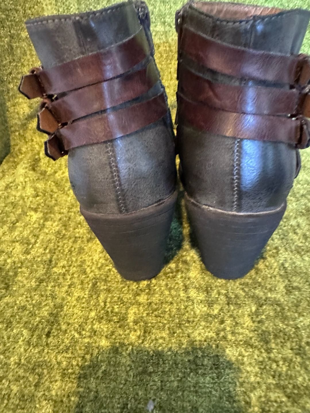 EuroSoft Phoebe Size 9.5M Ankle Boots Brown Strappy Buckles 3