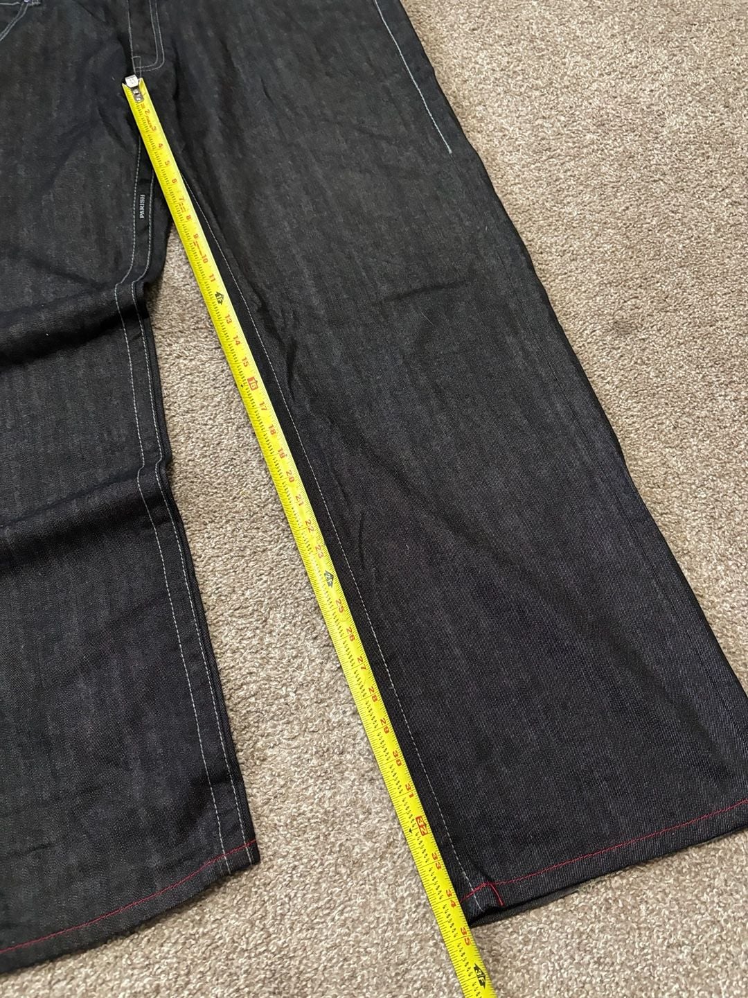 Early 2000s Parish Nation Vintage Denim Jeans 44x34 Black Embroidered Hip Hop Relaxed 5
