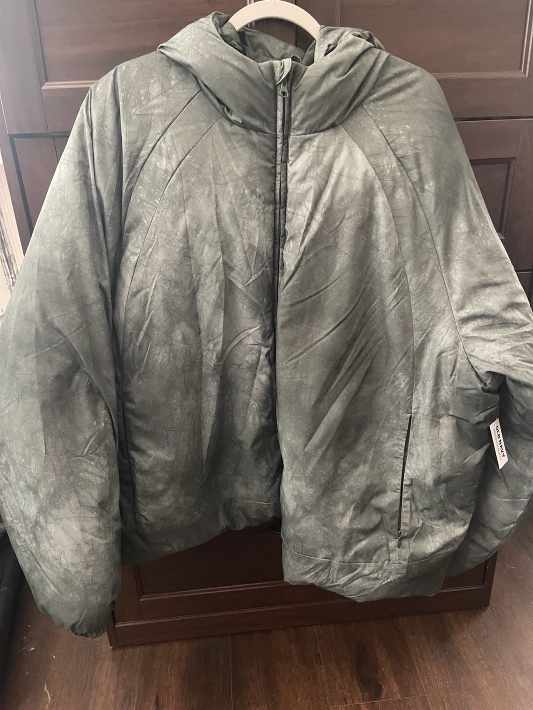 Old Navy Active Oversized Puffer Jacket Size XXL Water-Resistant Grey 2