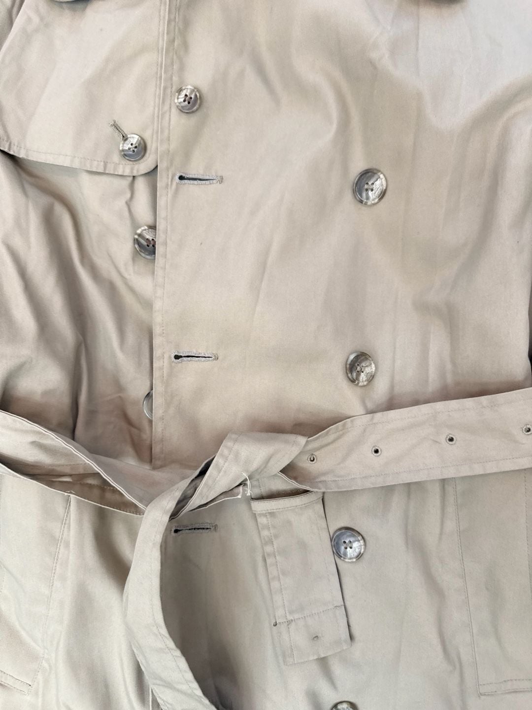 Lord Jeff The Man's Shop Tan Double Breasted Trench Coat Plaid Lining 3