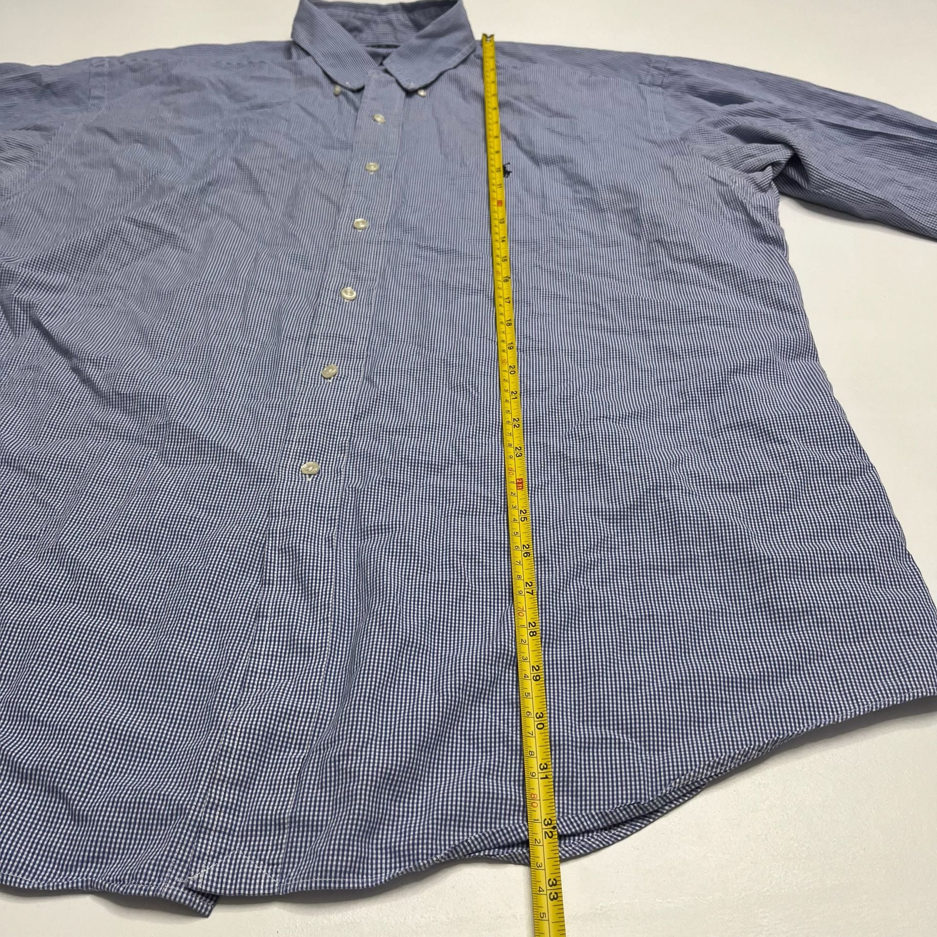 Ralph Lauren Button Down Shirt Size XL Blue Gingham 5