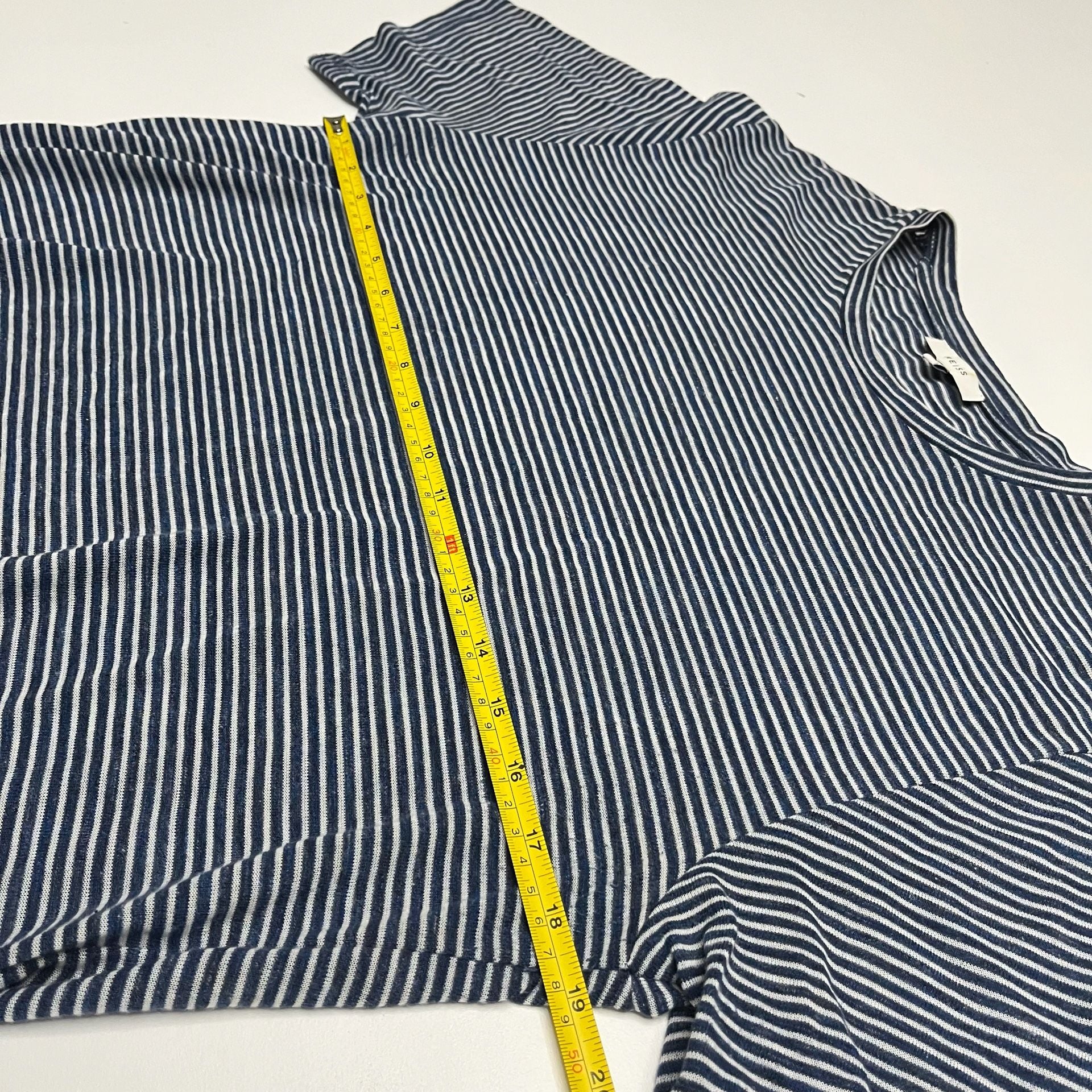 Reiss Striped T-Shirt Size L Navy Blue White Crewneck Short Sleeve 5