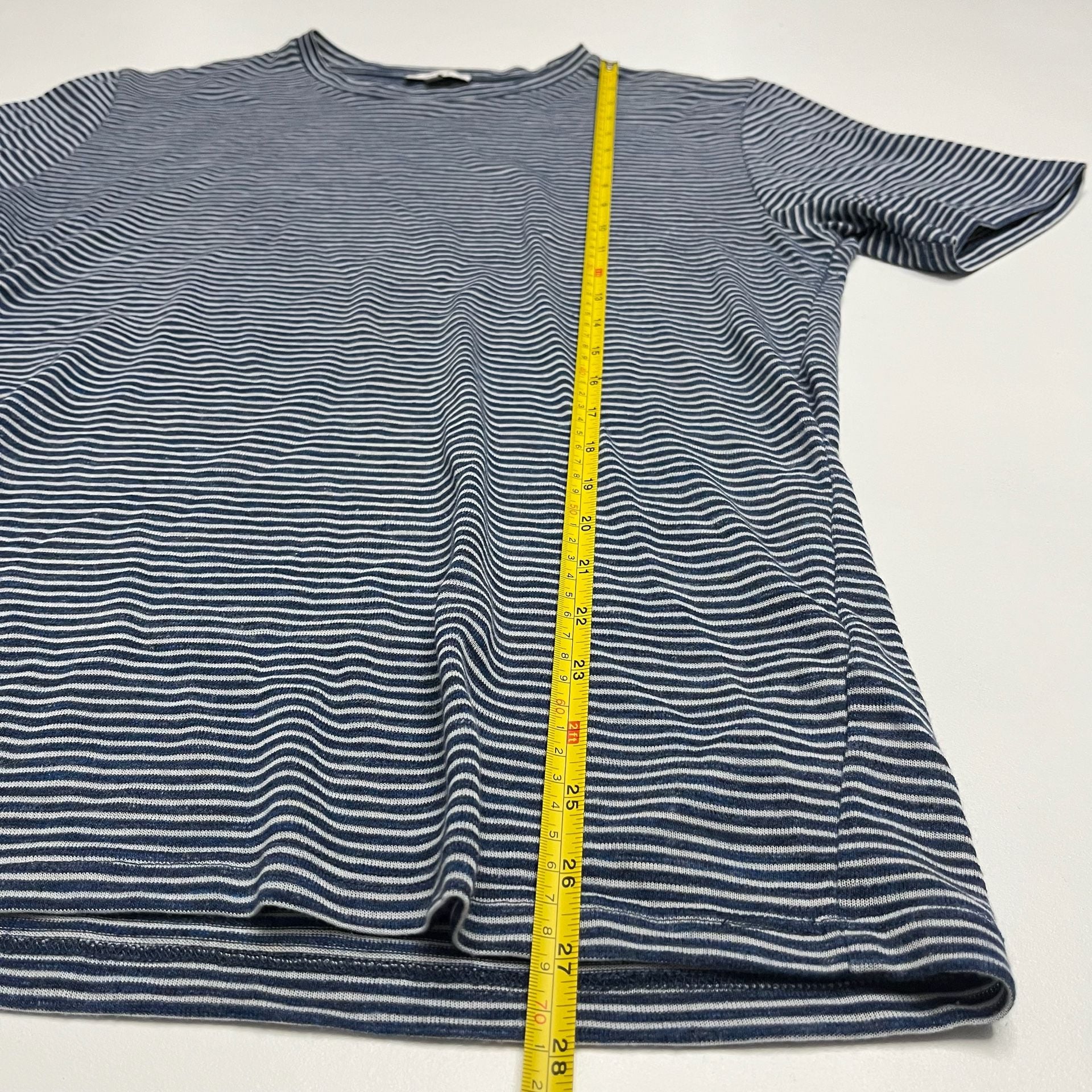 Reiss Striped T-Shirt Size L Navy Blue White Crewneck Short Sleeve 6
