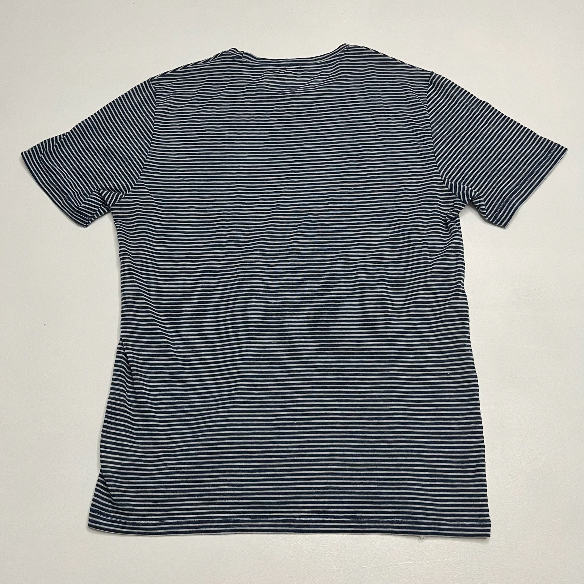 Reiss Striped T-Shirt Size L Navy Blue White Crewneck Short Sleeve 7