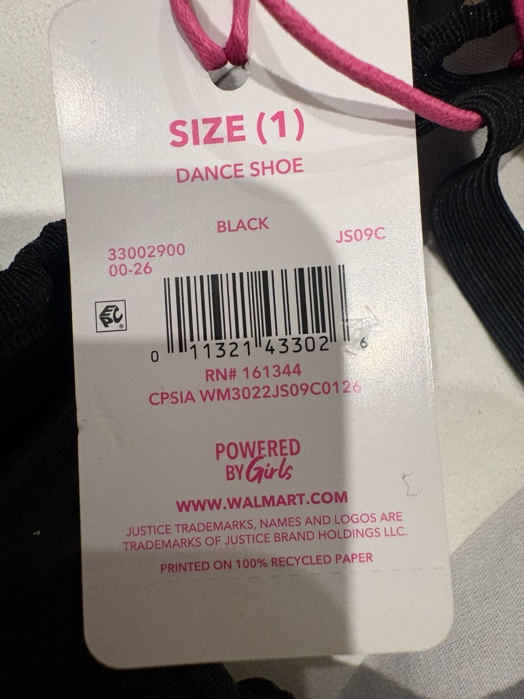 Justice Ballet Flats Black size 1 6