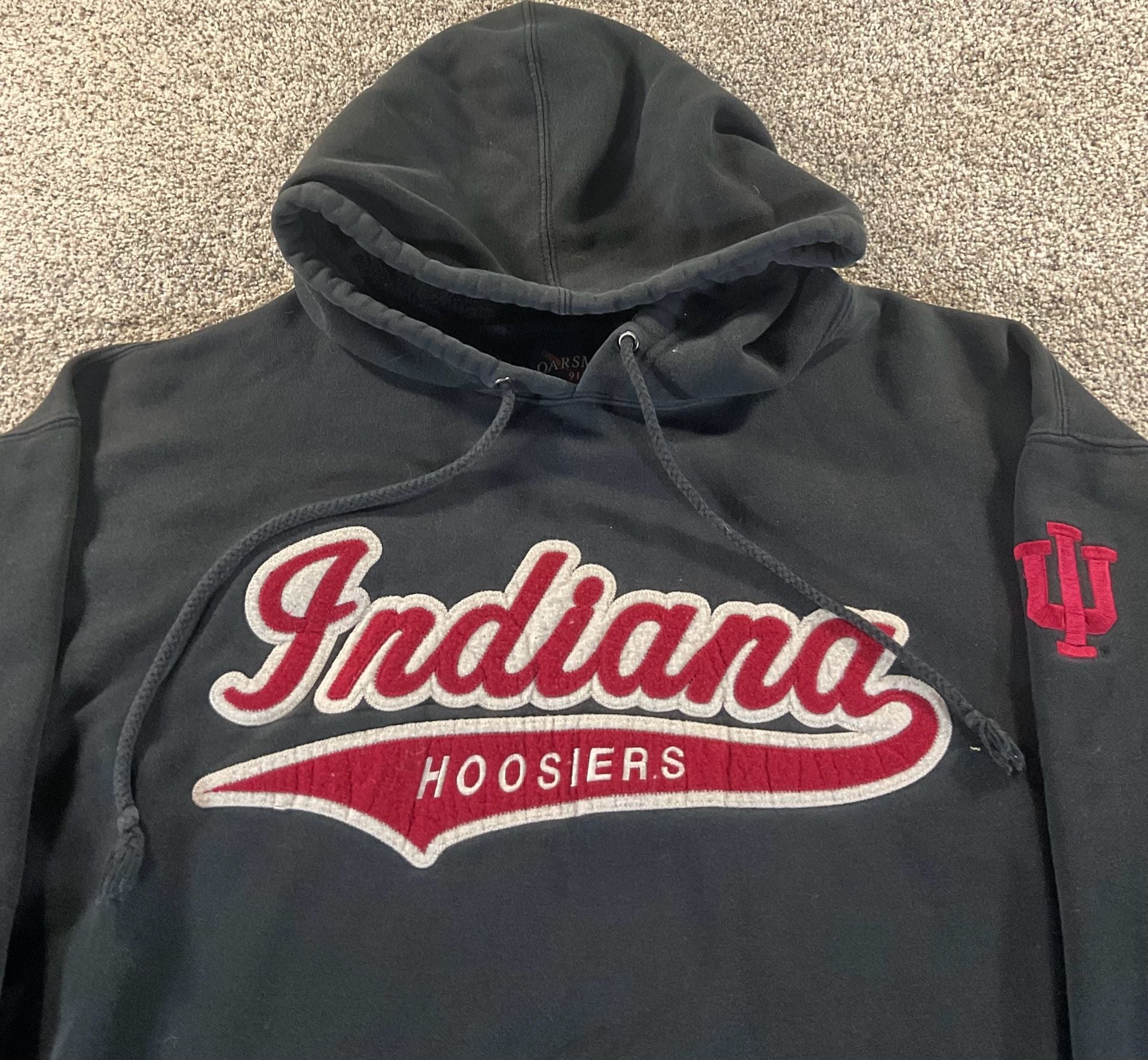 Vintage 90’s Oarsman Indiana Hoosiers Black Pullover Hoodie Sweatshirt 3
