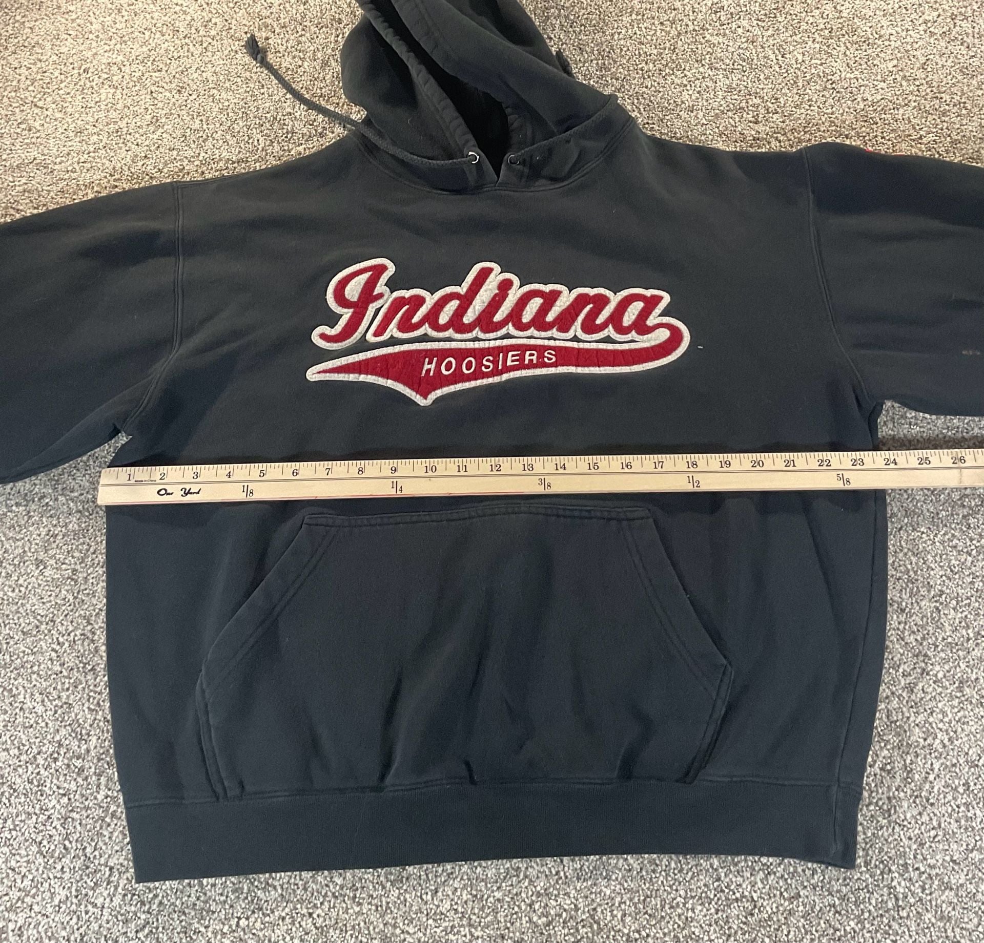Vintage 90’s Oarsman Indiana Hoosiers Black Pullover Hoodie Sweatshirt 8