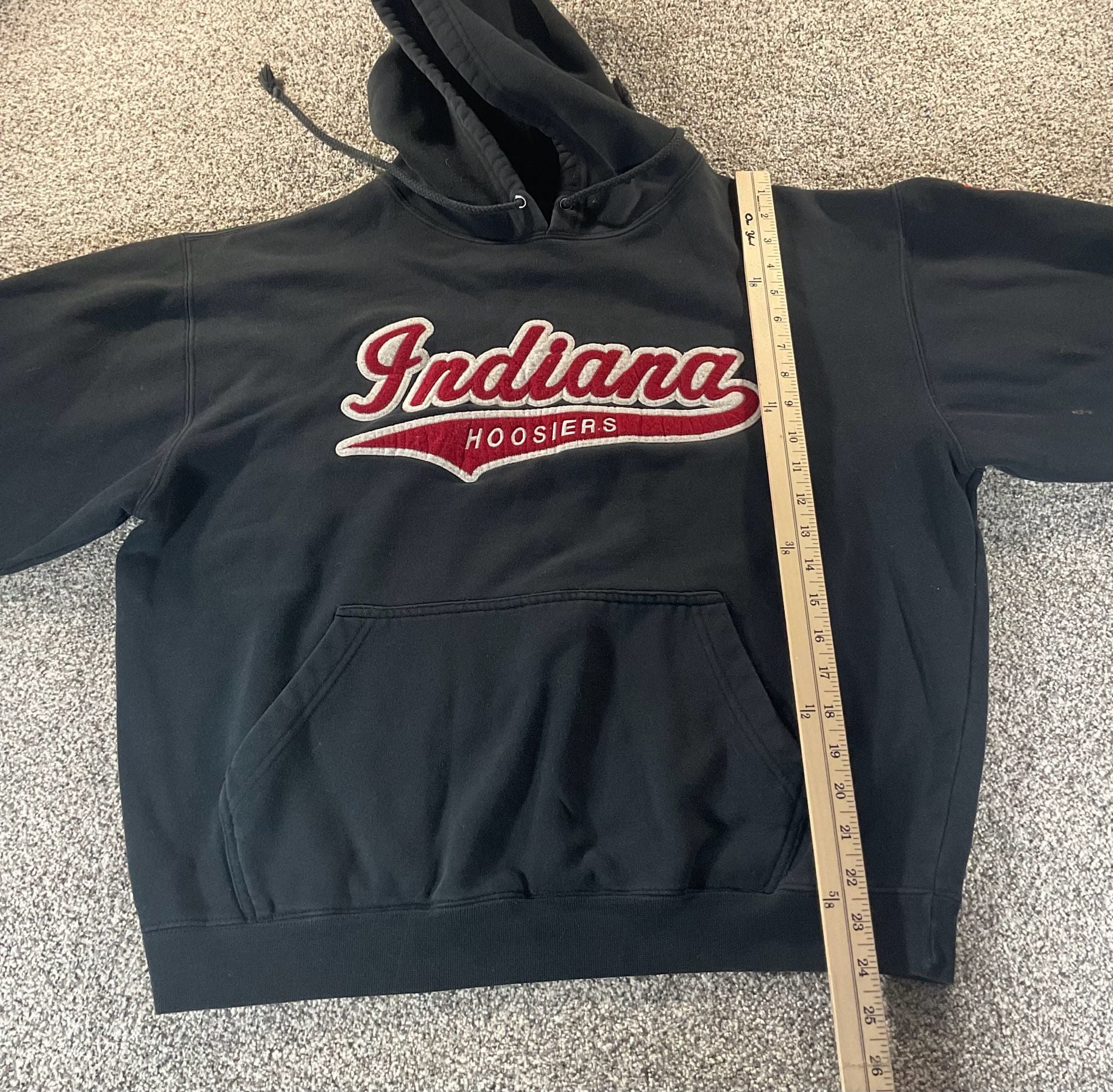 Vintage 90’s Oarsman Indiana Hoosiers Black Pullover Hoodie Sweatshirt 9