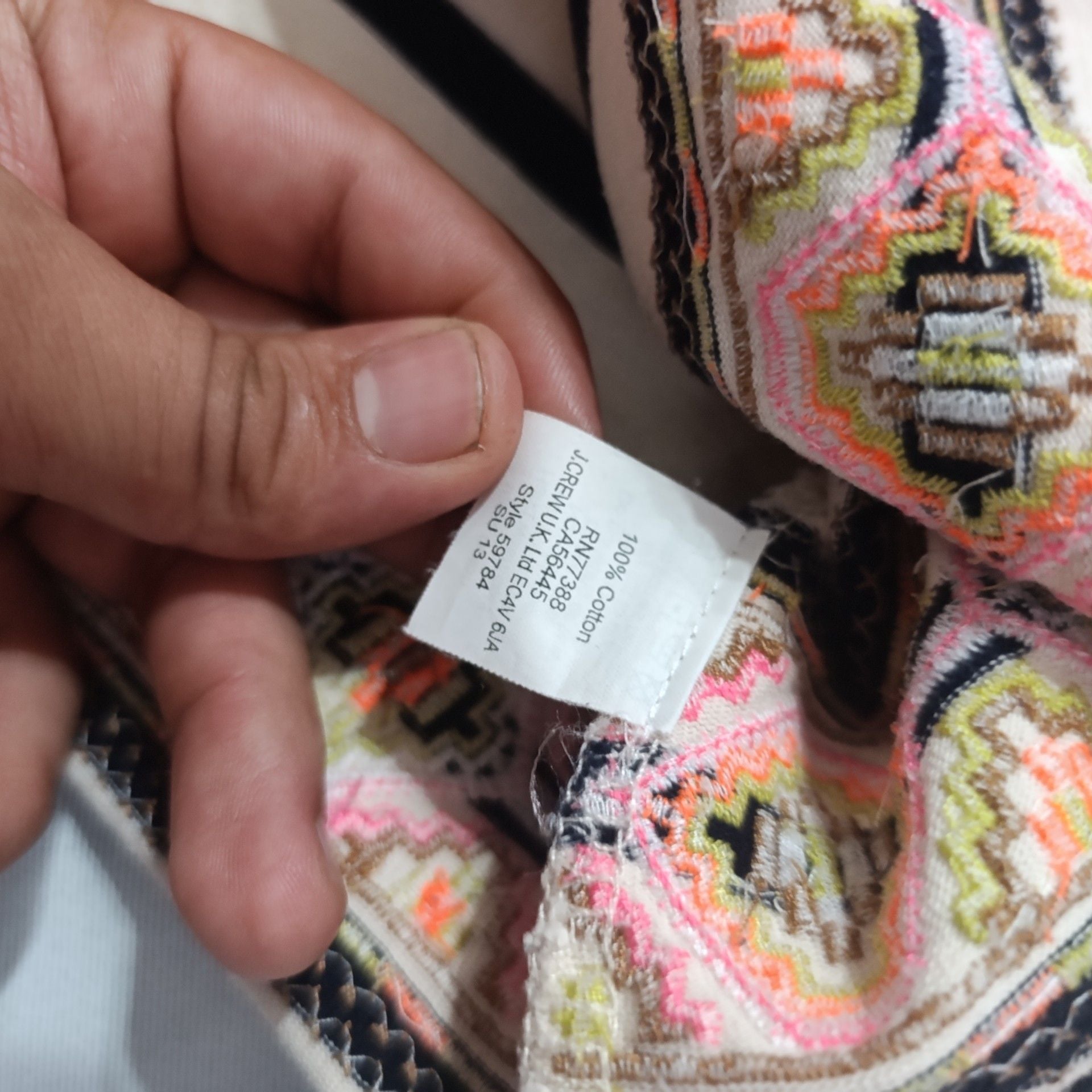 J.Crew Striped Embroidered Top Size M 4