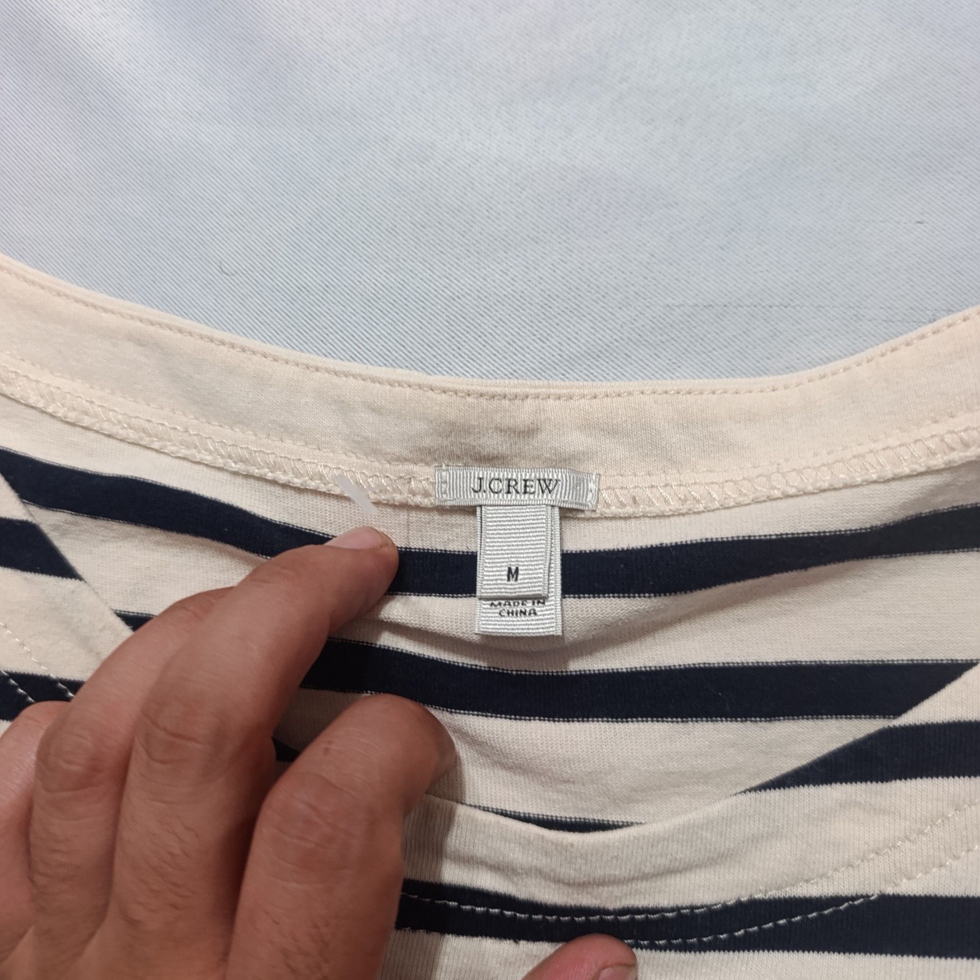 J.Crew Striped Embroidered Top Size M 6