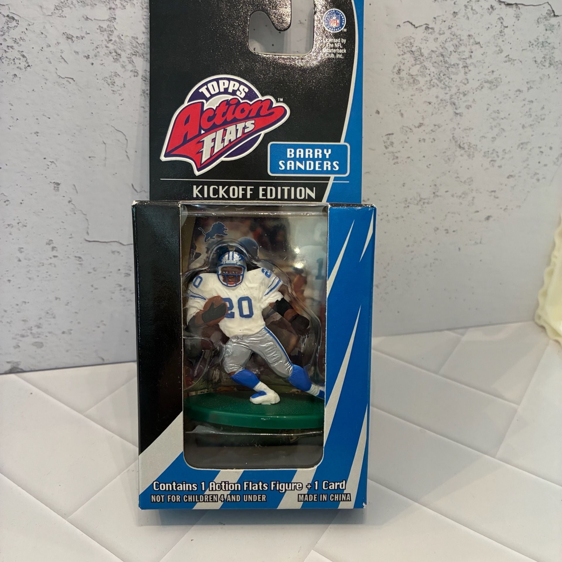 Vtg Topps Action Flats Barry Sanders Kickoff Edition Figure And Card New 1