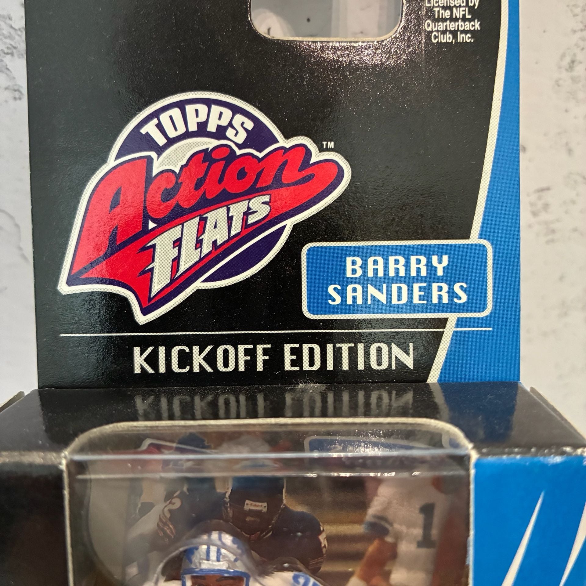 Vtg Topps Action Flats Barry Sanders Kickoff Edition Figure And Card New 3