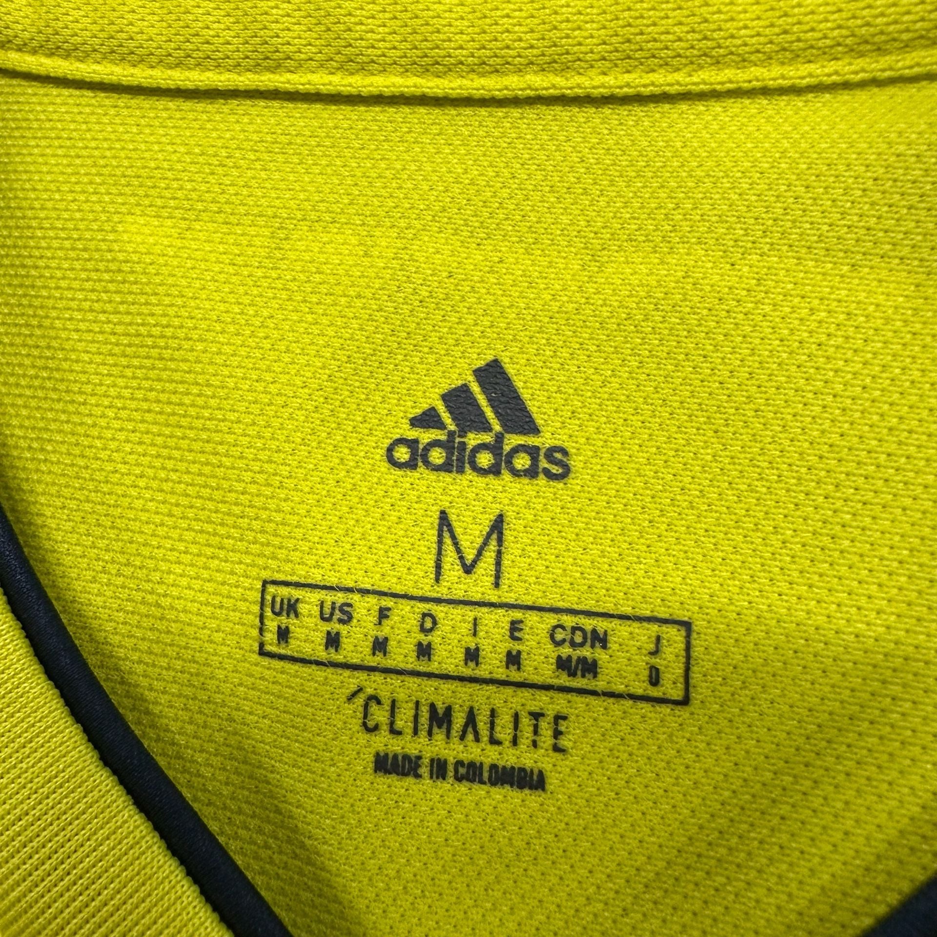 Adidas Colombia 2018 World Cup Soccer Jersey Climalite Size M Russia Patch 3