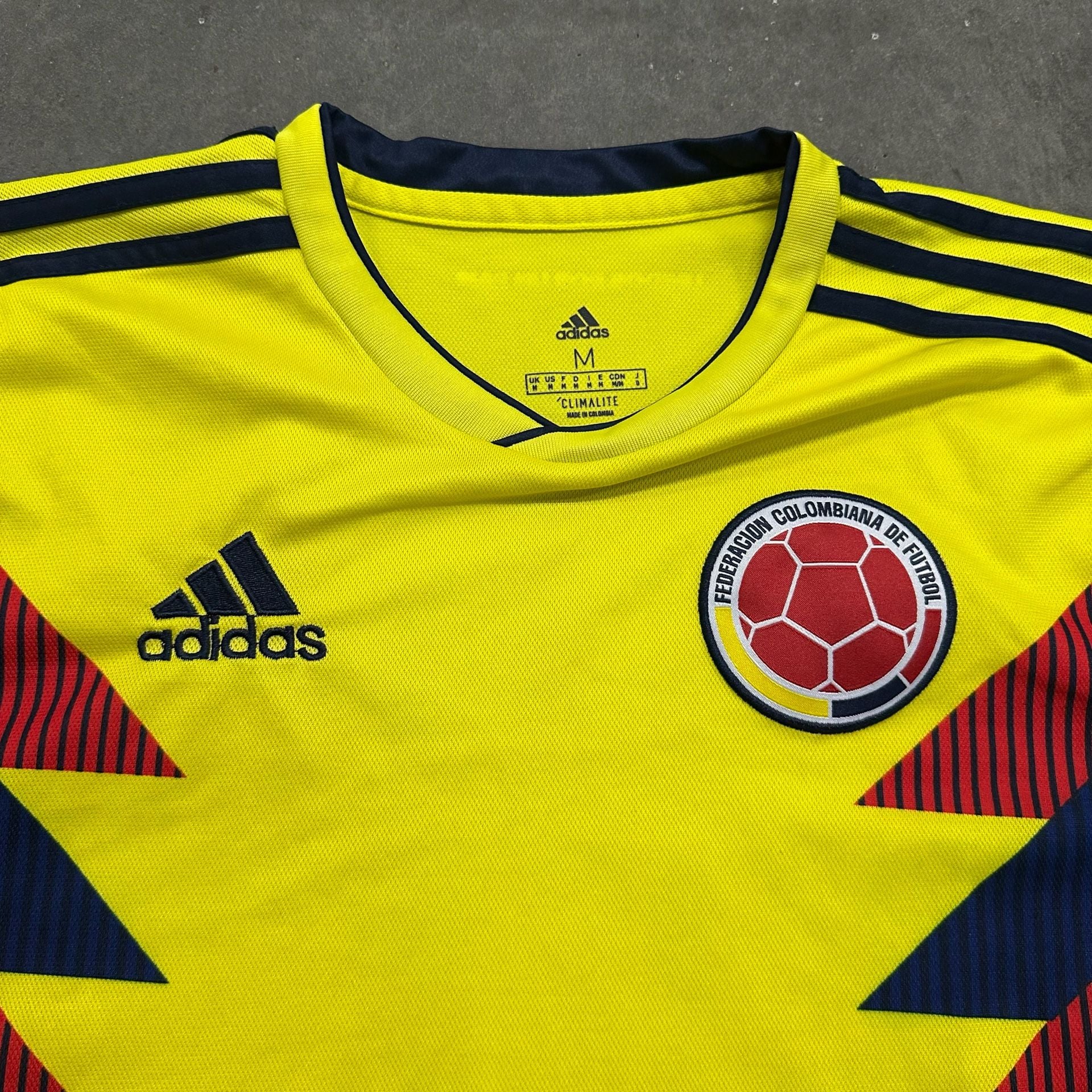 Adidas Colombia 2018 World Cup Soccer Jersey Climalite Size M Russia Patch 8