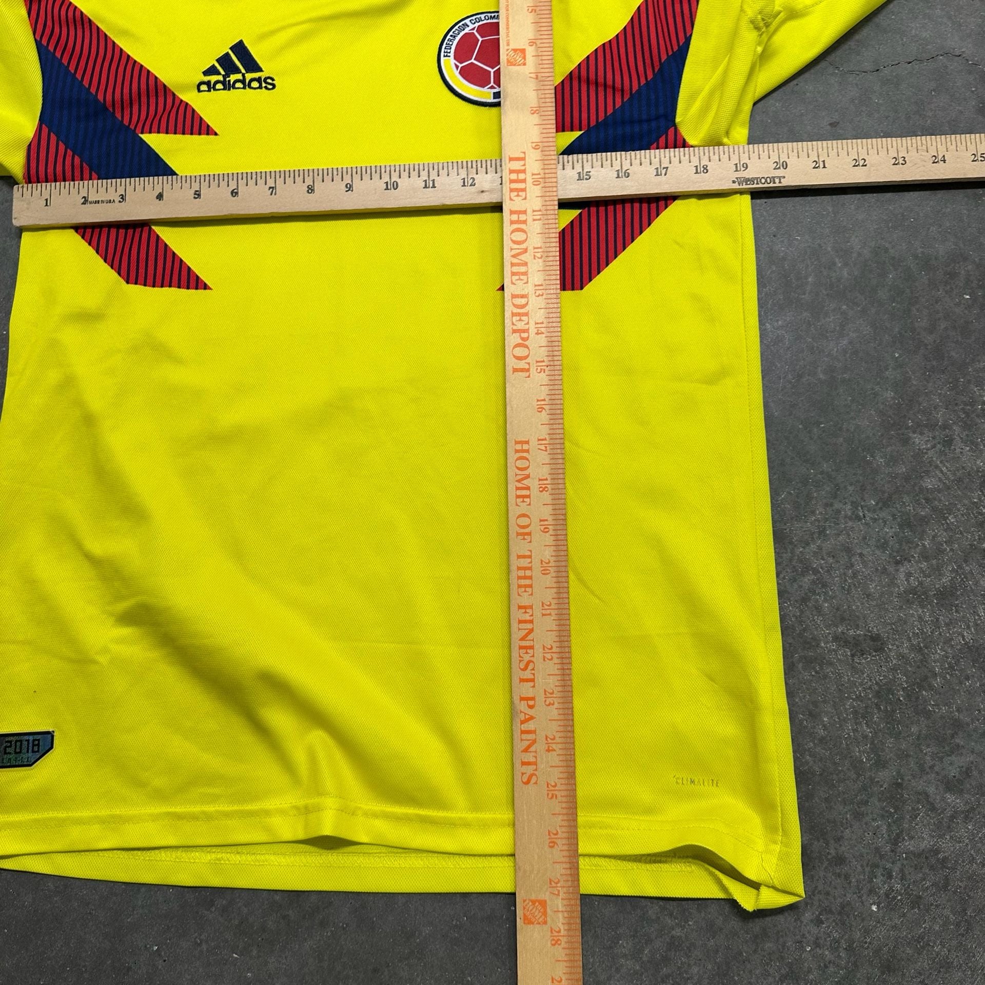 Adidas Colombia 2018 World Cup Soccer Jersey Climalite Size M Russia Patch 9