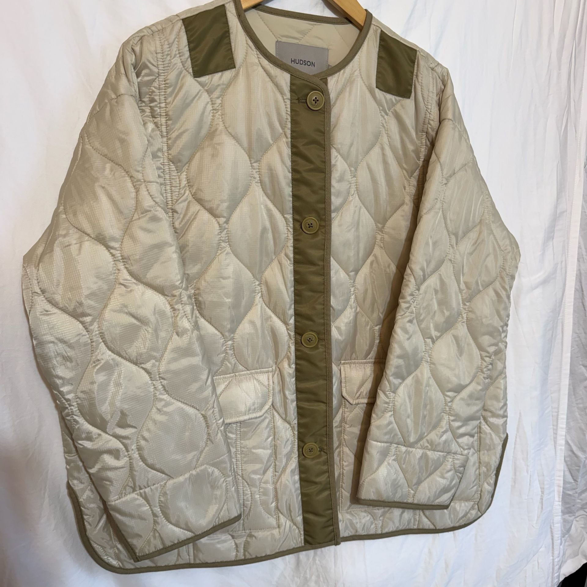 Hudson Quilted Jacket Size M Natural 2
