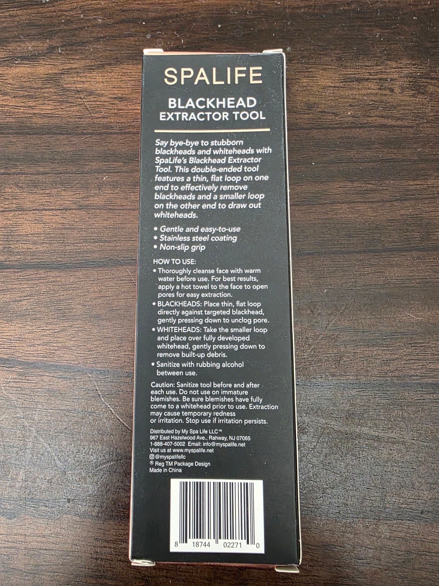 New in Box Spalife Blackhead Extractor Beauty Rose Gold Stainless Steel 2