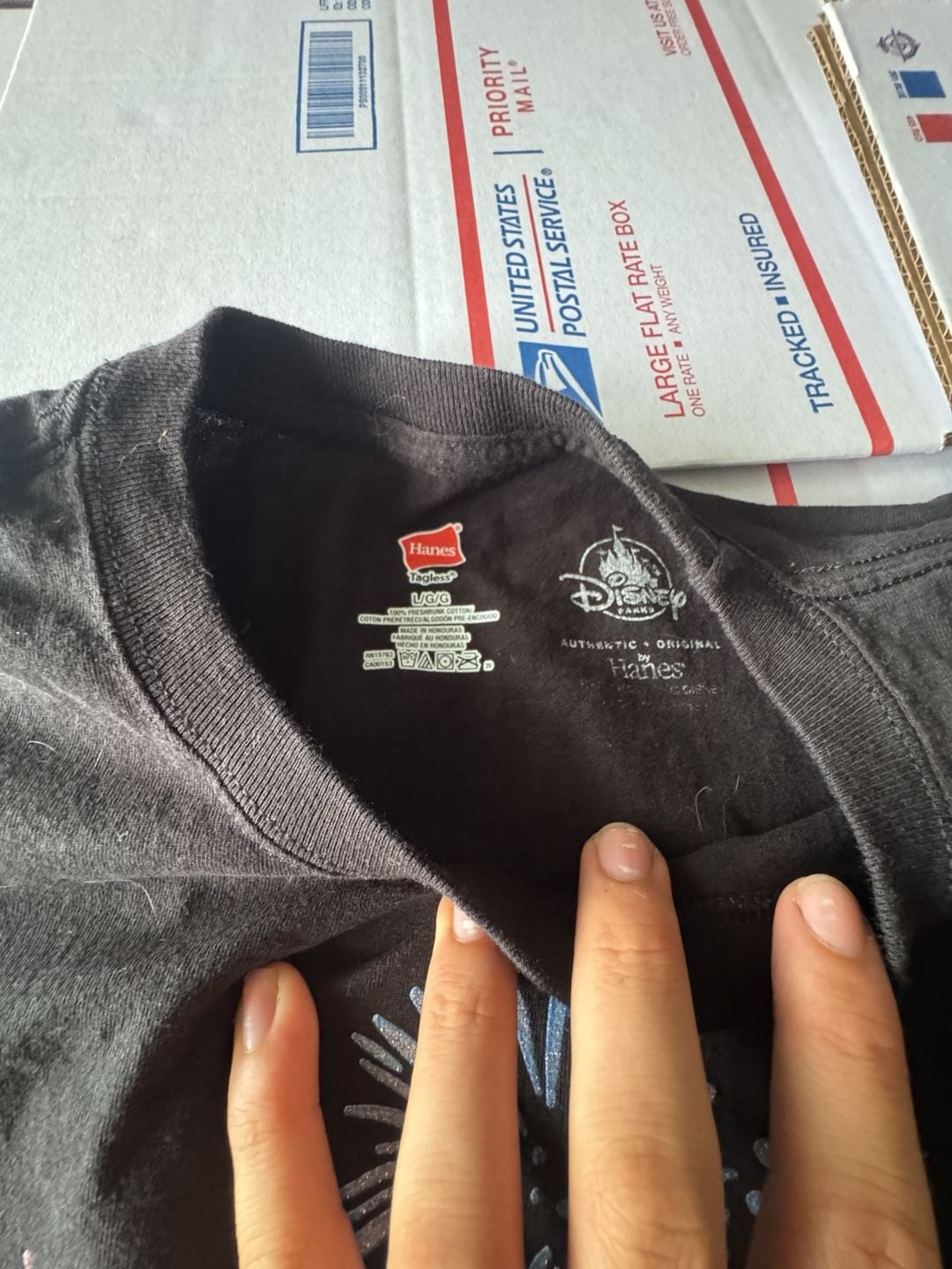 Hanes Disney Parks Walt Disney World Castle Fireworks T-Shirt Size L Black 2