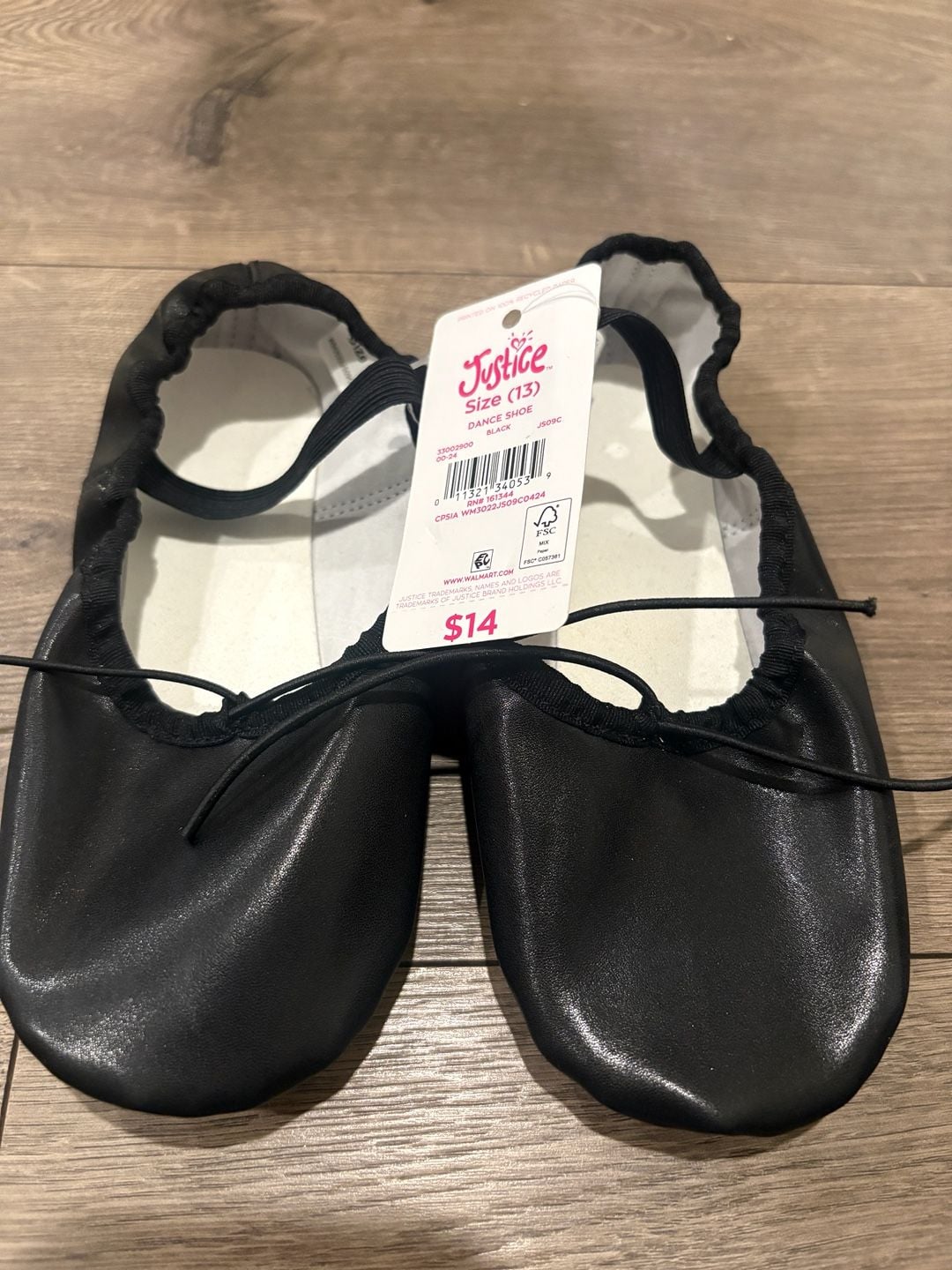 Justice Ballet Flats Black size 13 6