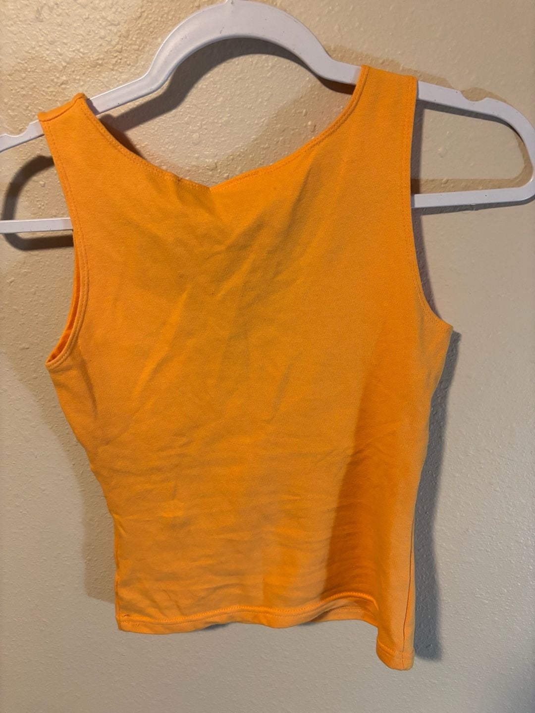 Energie V-Neck Tank Top Size M Orange Cotton Spandex 3