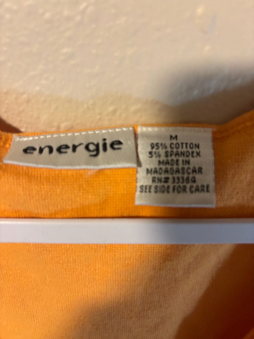 Energie V-Neck Tank Top Size M Orange Cotton Spandex 4
