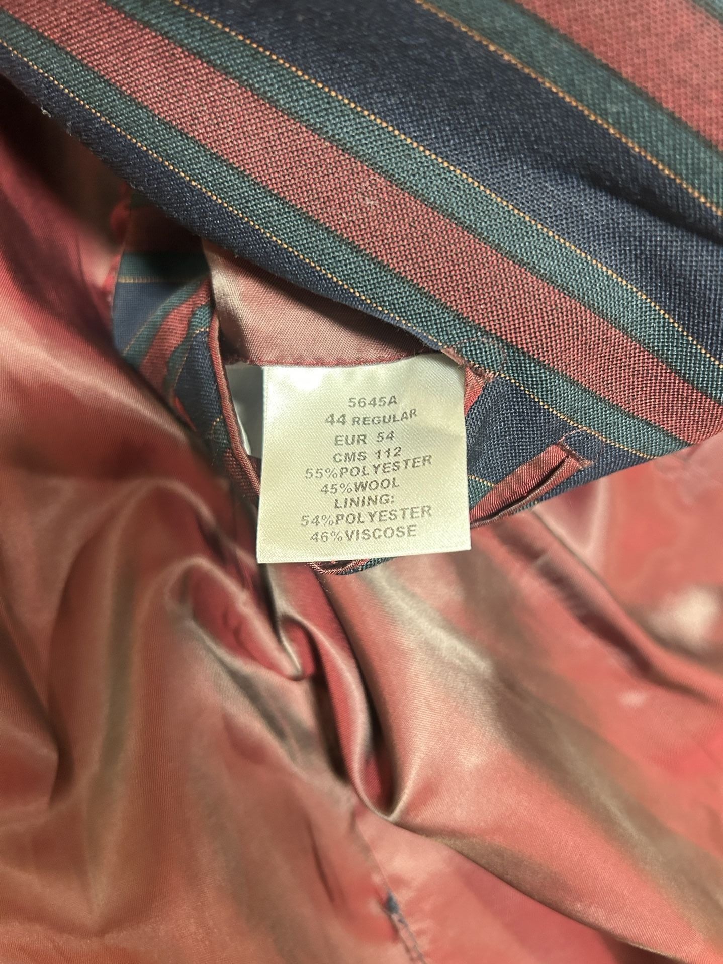 Brook Taverner Boating Blazer Size 44 Regular Striped Red Blue 5