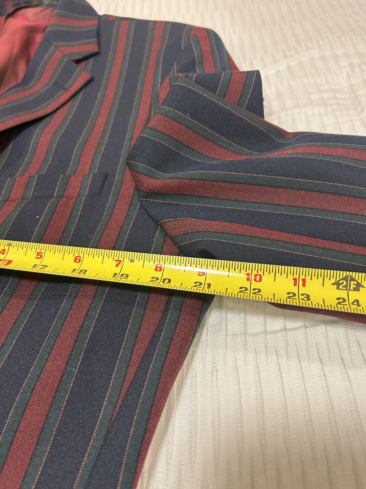 Brook Taverner Boating Blazer Size 44 Regular Striped Red Blue 7