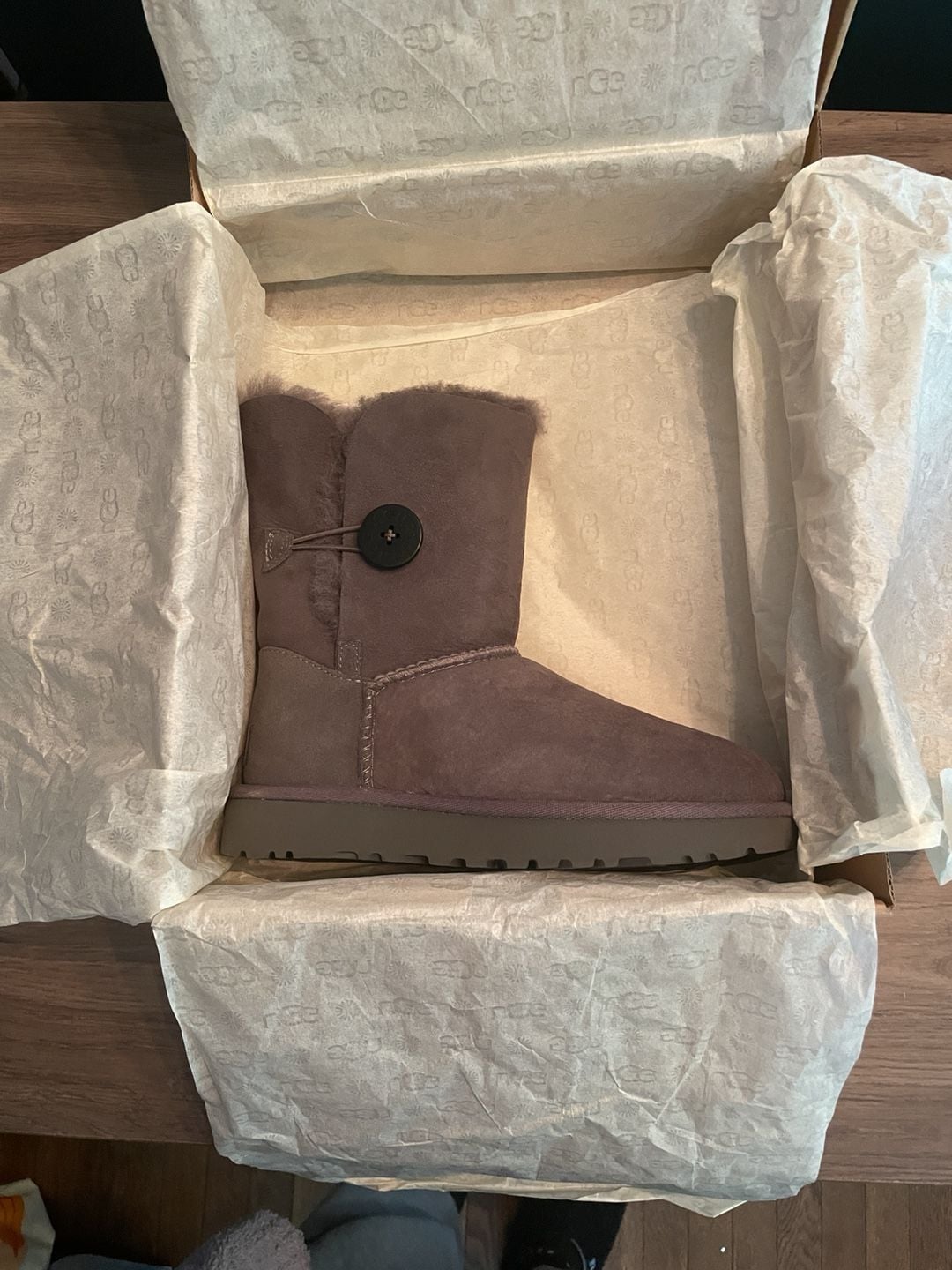 NIB-Never worn UGG Bailey Button II Boots Size 5 Grey 3