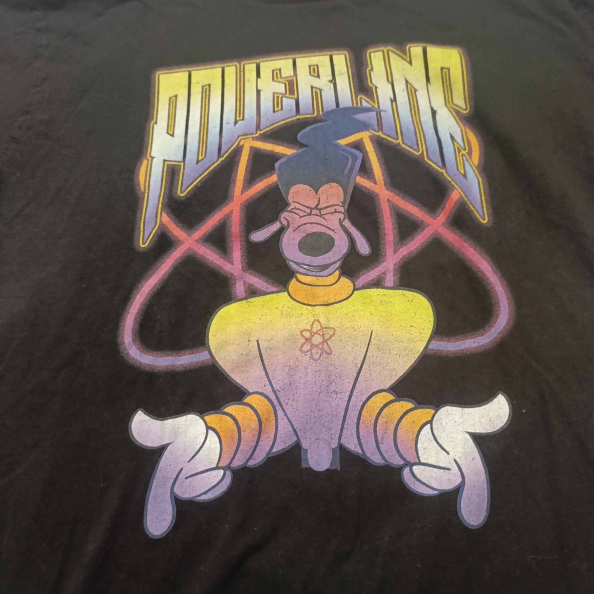 Disney Powerline T-Shirt Size L Black A Goofy Movie 2