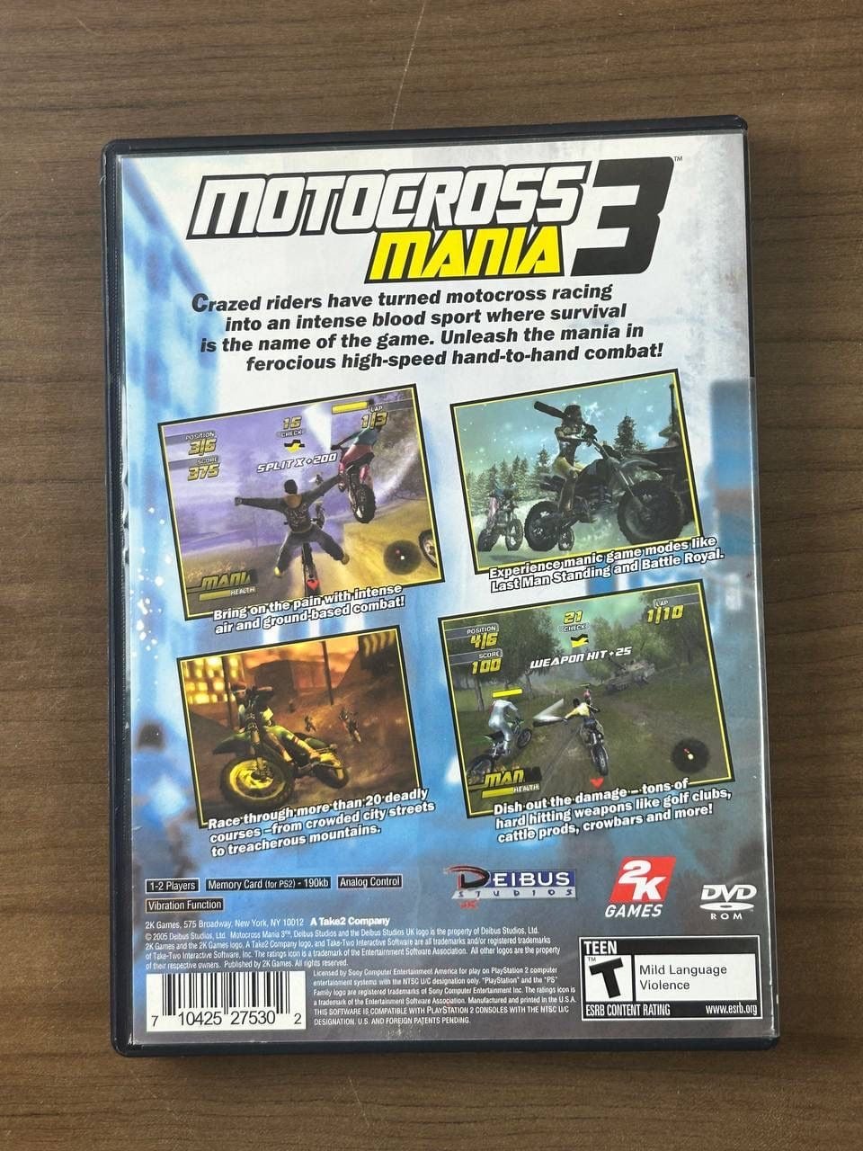 Motocross Mania 3 Sony PlayStation 2 PS2 2005 Disc & Case No Manual 3