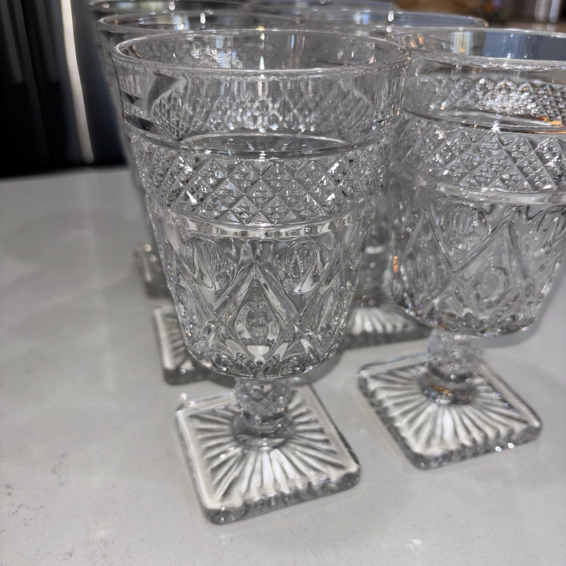 Set of 6 Vintage Imperial Glass Cape Cod Wine Glasses Clear 3