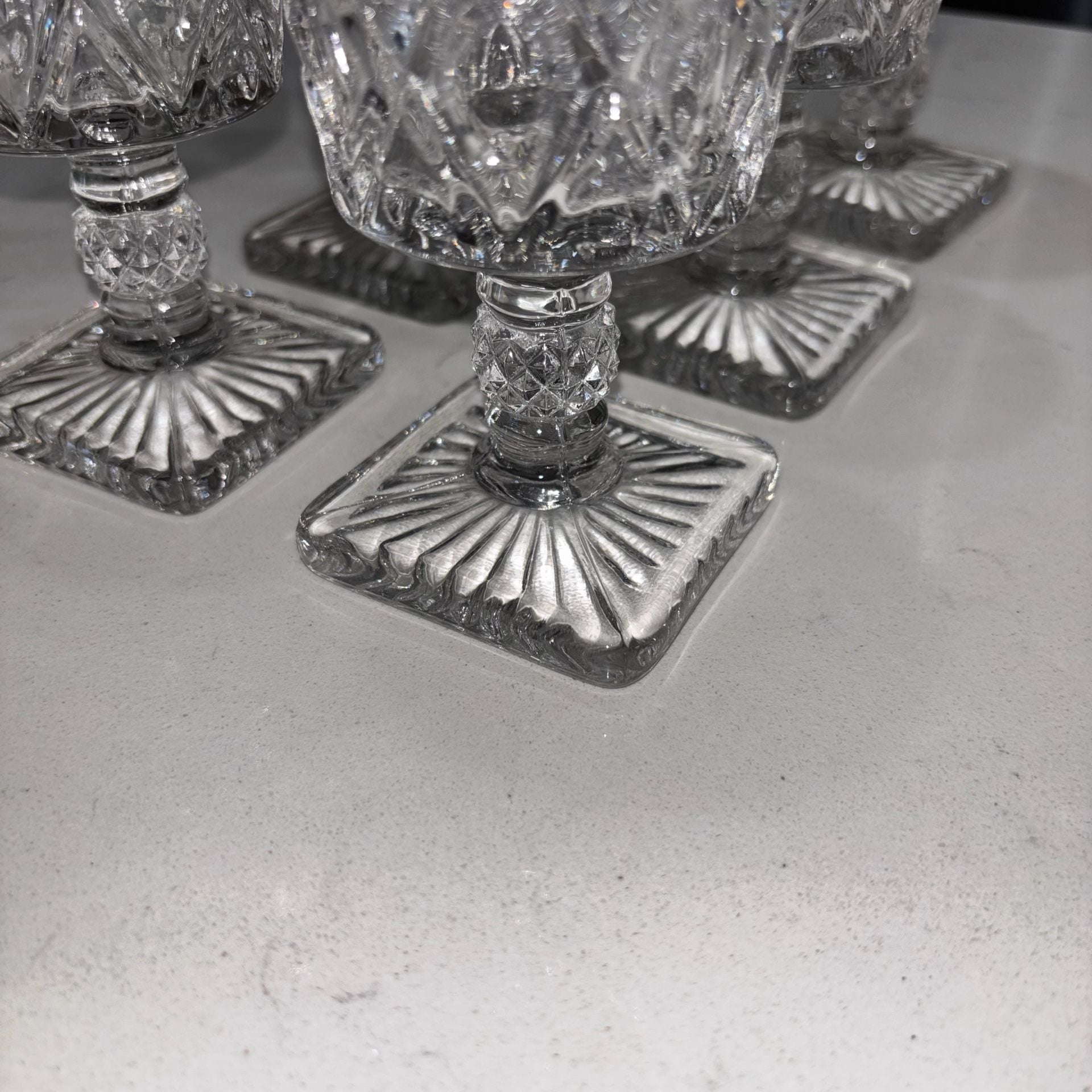 Set of 6 Vintage Imperial Glass Cape Cod Wine Glasses Clear 7