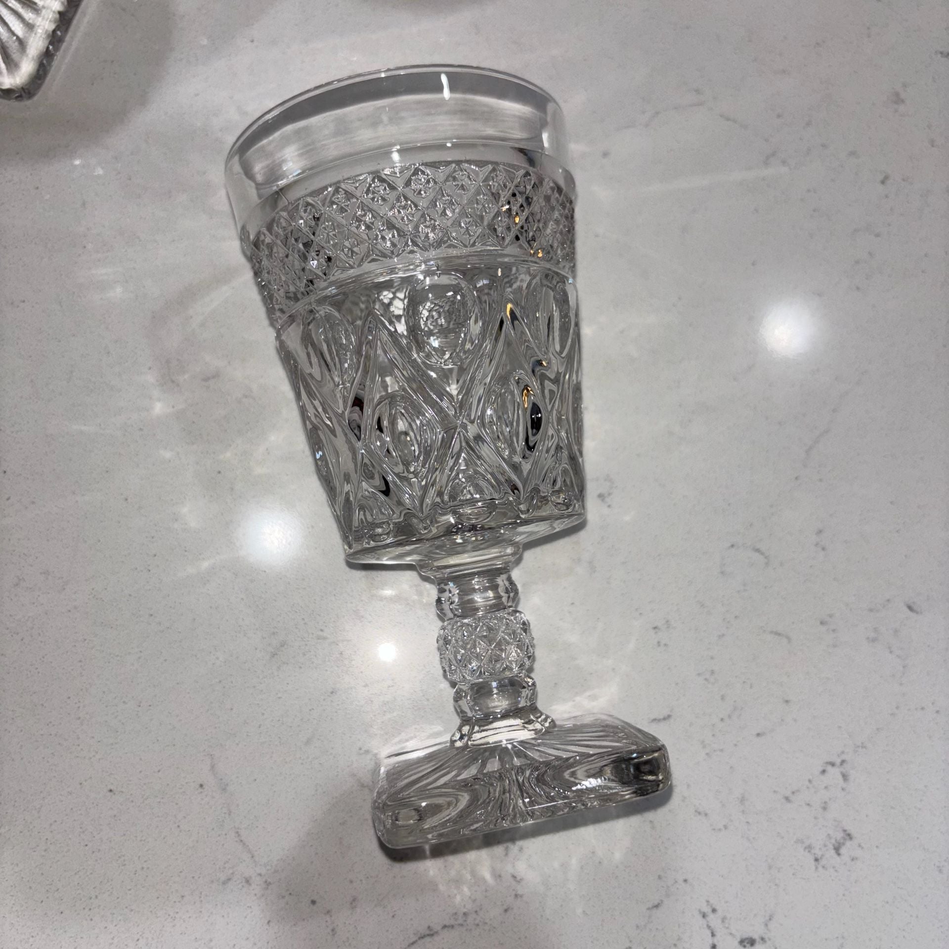 Set of 6 Vintage Imperial Glass Cape Cod Wine Glasses Clear 8