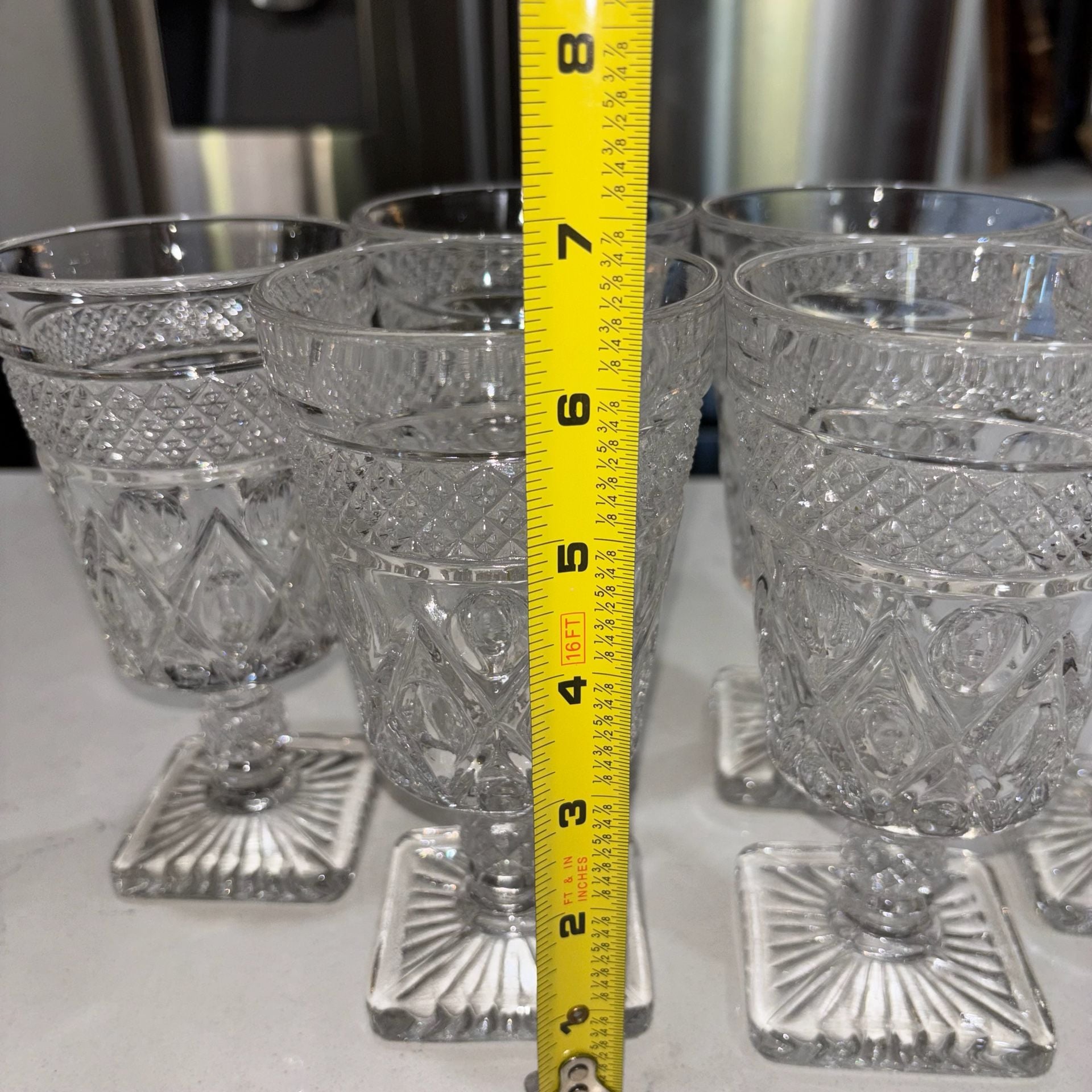 Set of 6 Vintage Imperial Glass Cape Cod Wine Glasses Clear 10