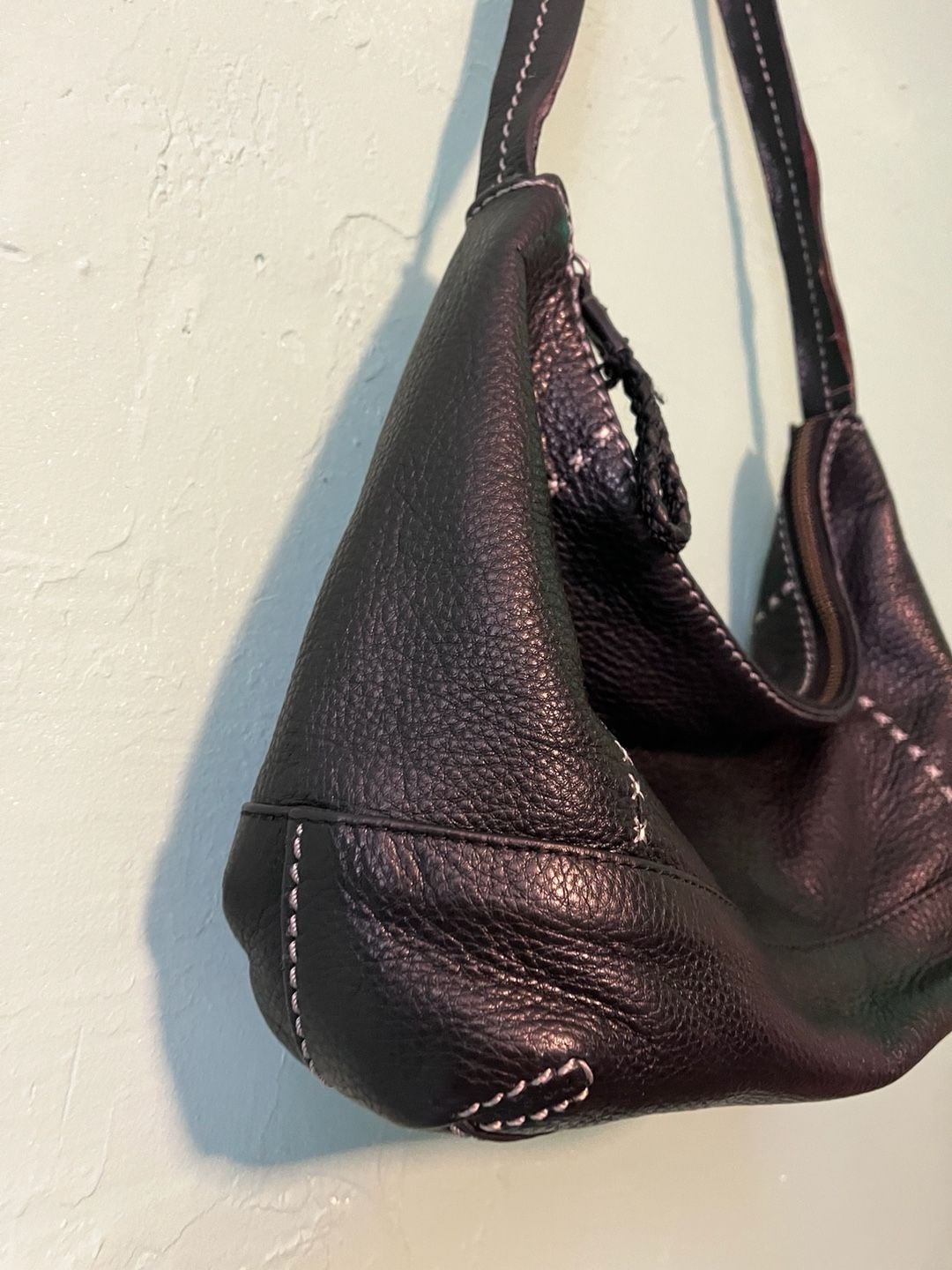 Flawed The Sak Kendra Hobo Shoulder Bag Black Leather 8
